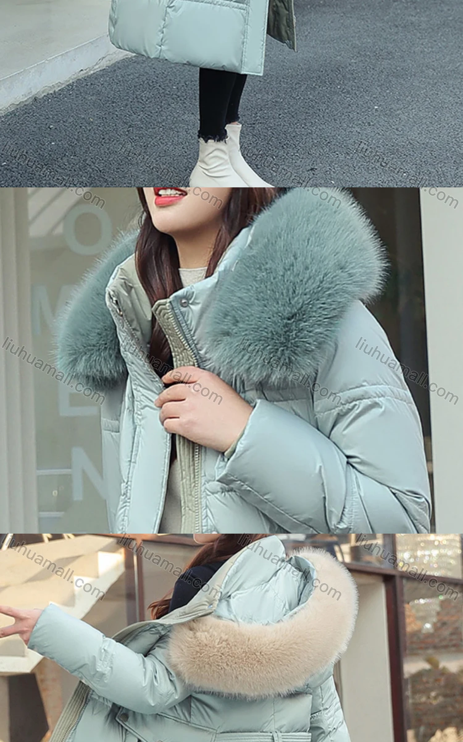 Wholesale Women's Casual Fuzzy Hood Zipper Front Bow Knot Pockets Thermal Lined Coat 2022# - Liuhuamall