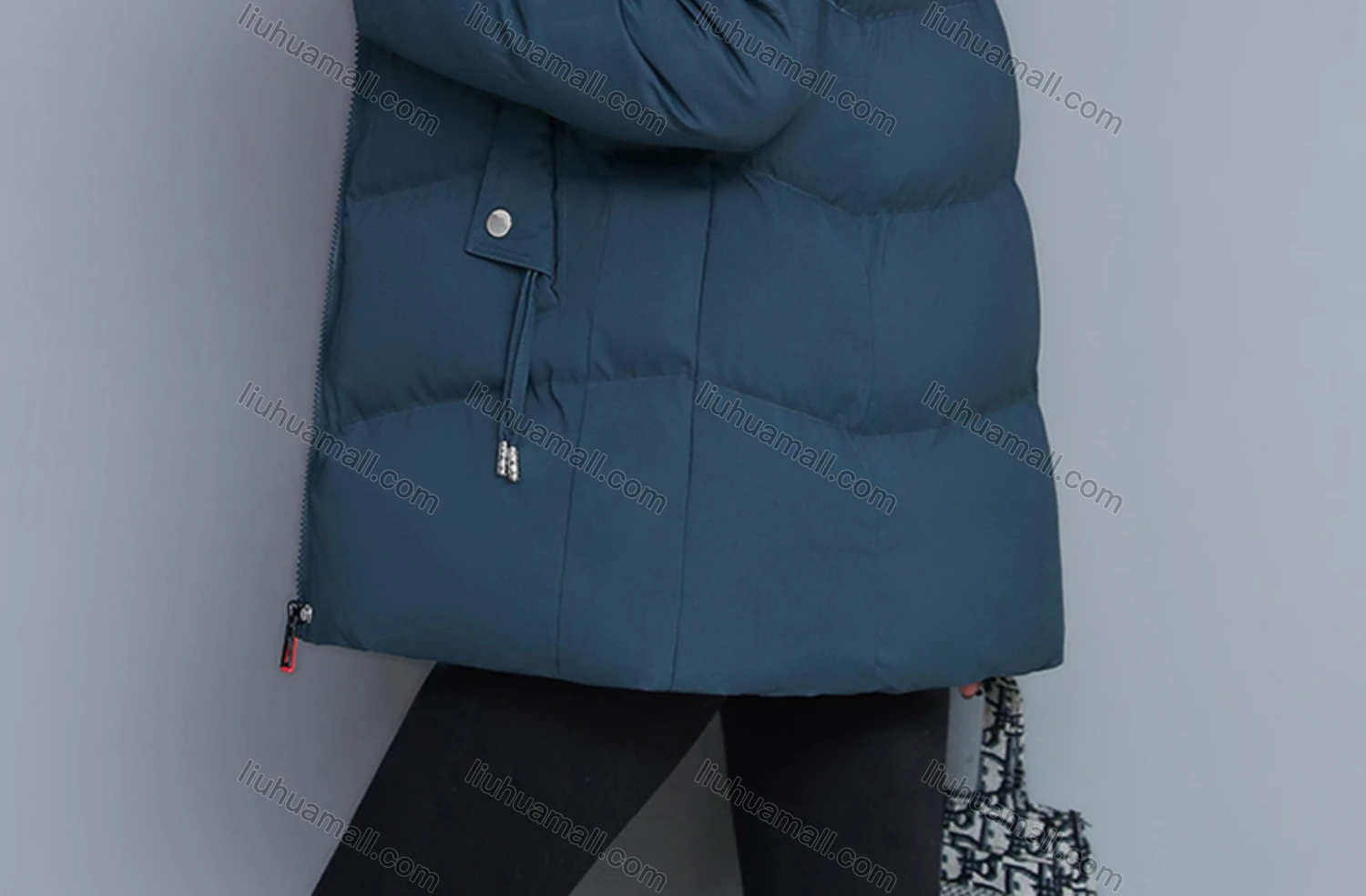 Wholesale Women's Casual Fuzzy Hood Zipper Front Pockets Thermal Lined Puffer Coat 2038# - Liuhuamall