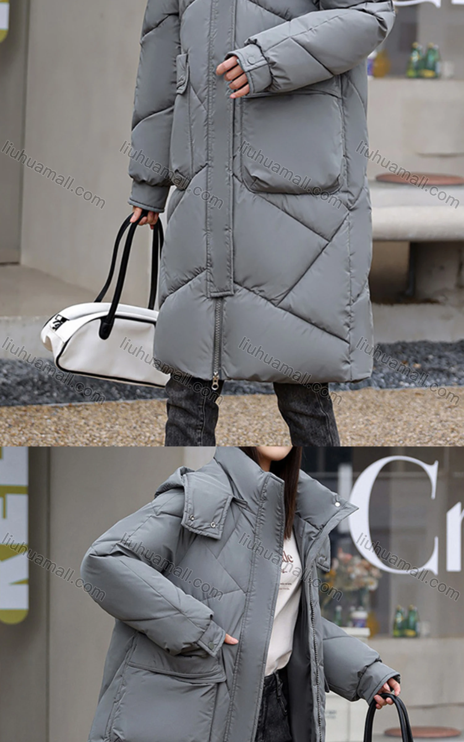 Wholesale Women's Casual Hooded Zipper Front Pockets Thermal Lined Coat 2208# - Liuhuamall