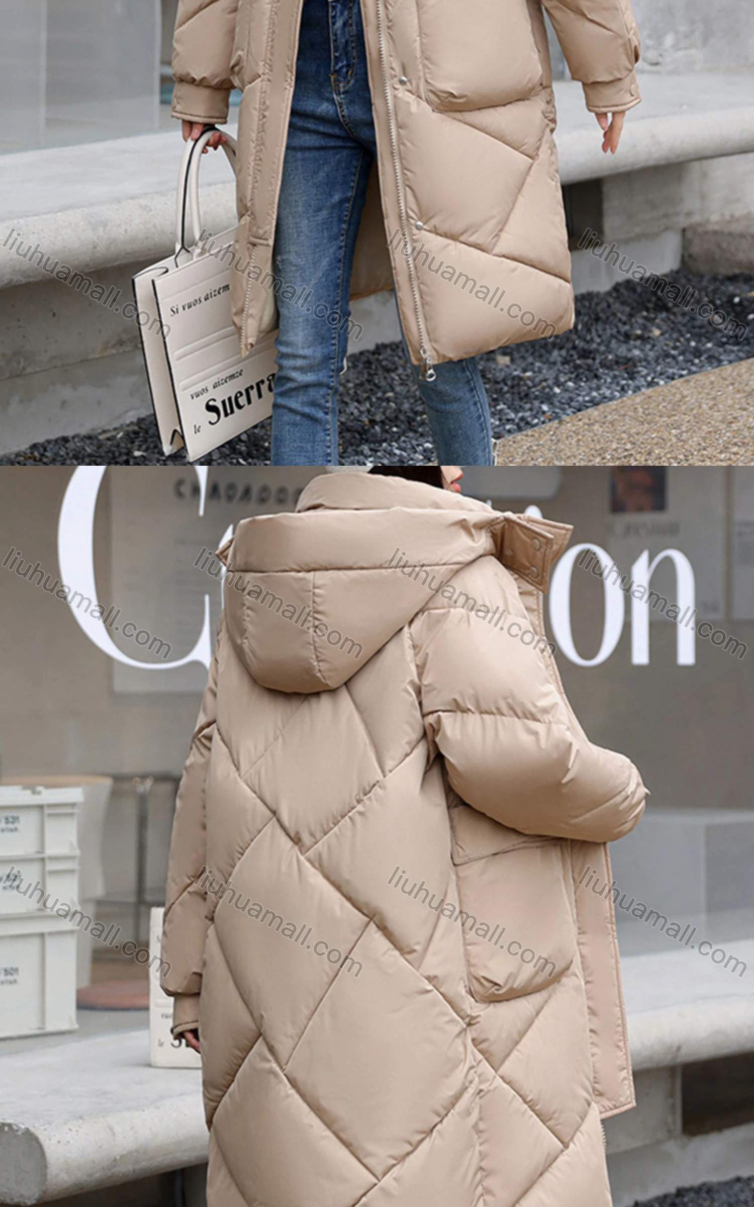 Wholesale Women's Casual Hooded Zipper Front Pockets Thermal Lined Coat 2208# - Liuhuamall