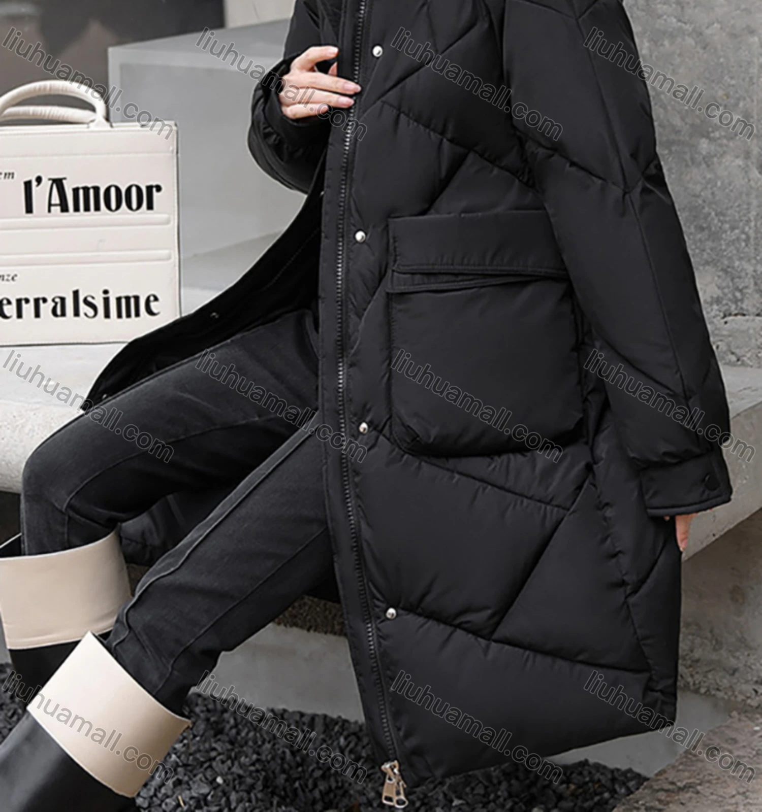 Wholesale Women's Casual Hooded Zipper Front Pockets Thermal Lined Coat 2208# - Liuhuamall