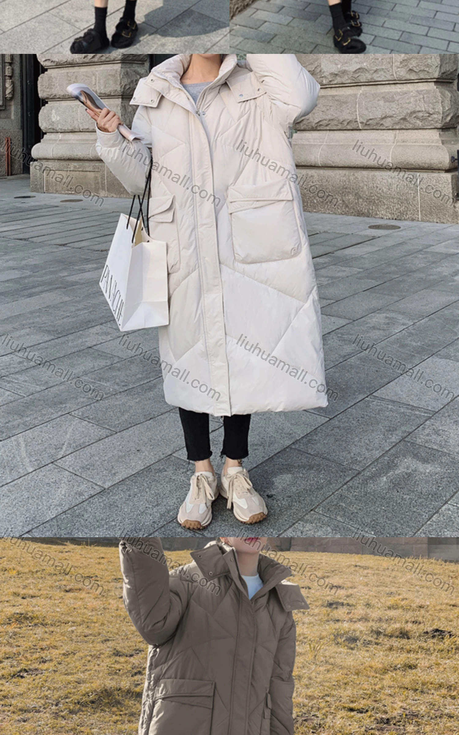 Wholesale Women's Casual Hood Zipper Front Pockets Thermal Lined Coat 22213# - Liuhuamall