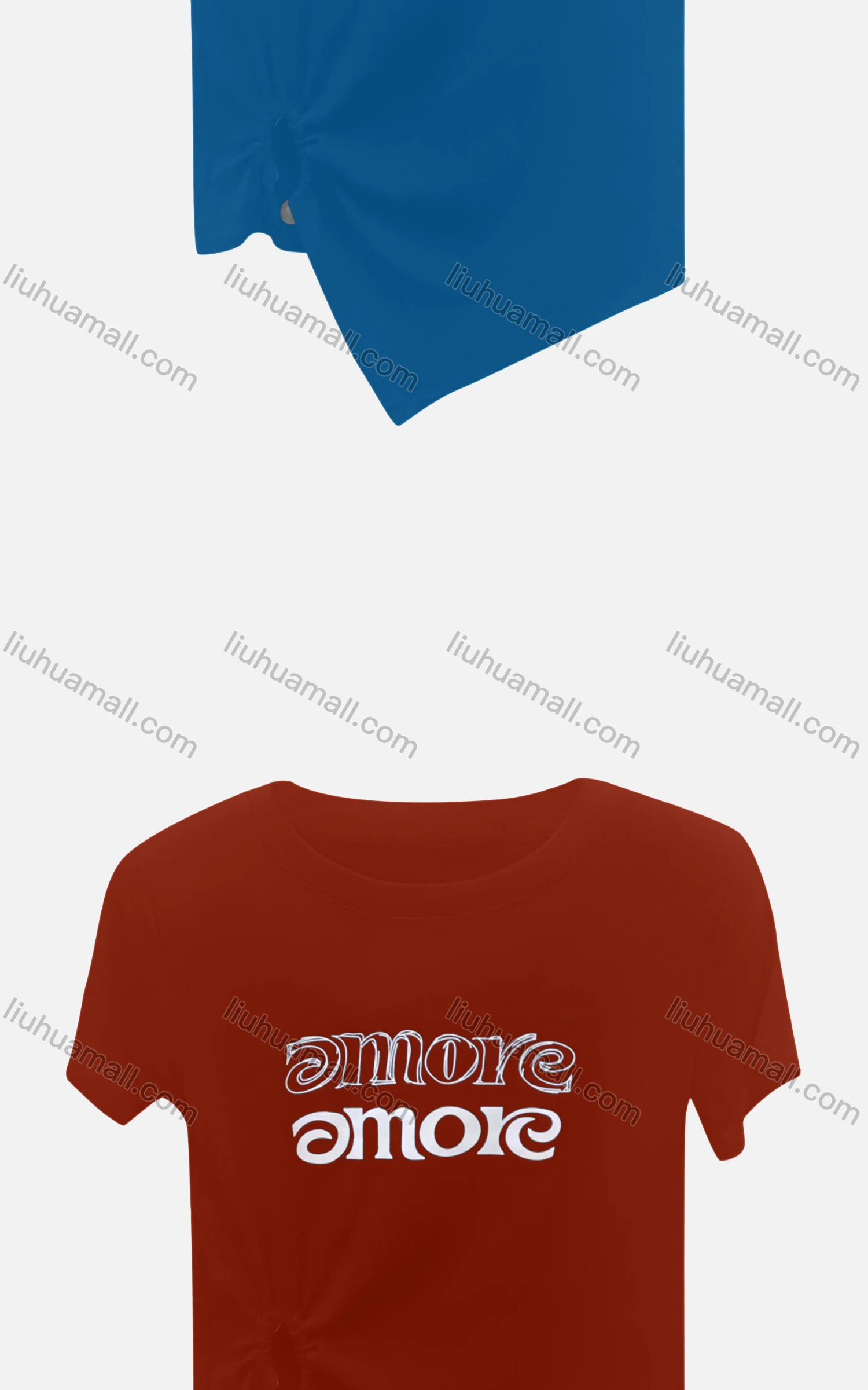 Wholesale Women's Casual Crew Neck Short Sleeve Twist Letter Crop Tee 6009# - Liuhuamall