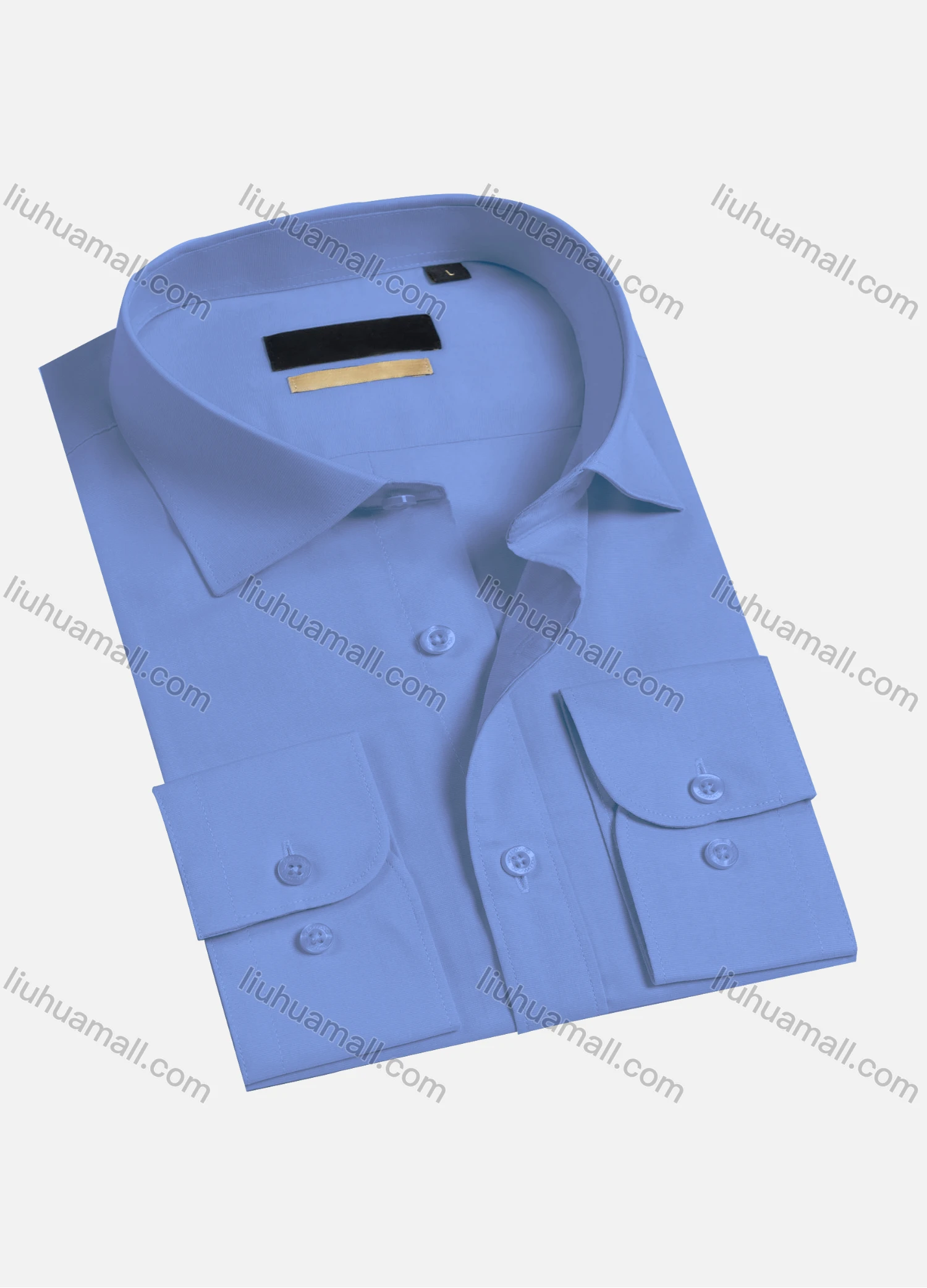 Wholesale Men's Casual Plain Long Sleeve Collared Button Down Shirts HT2230-3# - Liuhuamall