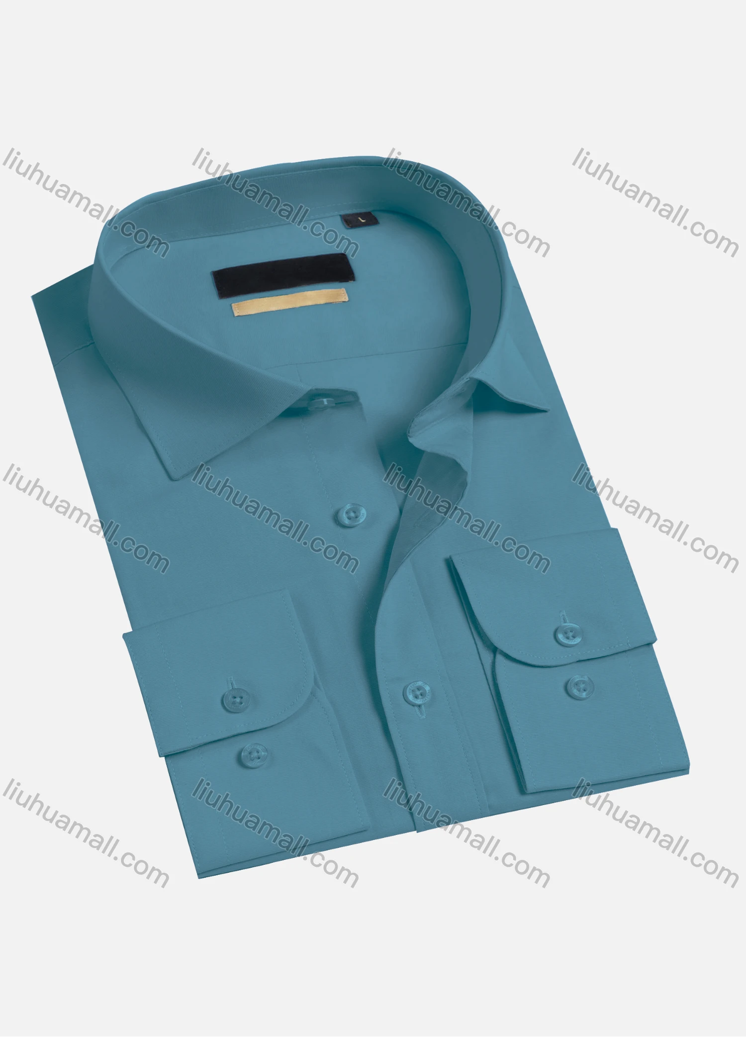 Wholesale Men's Casual Plain Long Sleeve Collared Button Down Shirts HT2230-3# - Liuhuamall