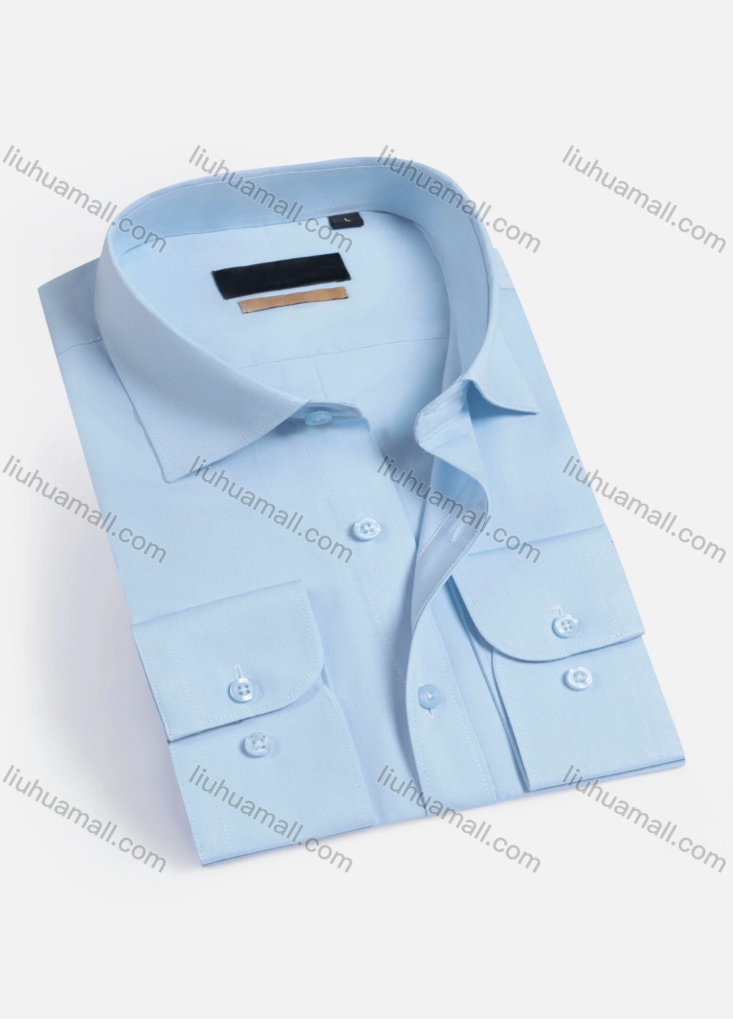 Wholesale Men's Casual Plain Long Sleeve Button Down Collared Shirts HT2225-3# - Liuhuamall