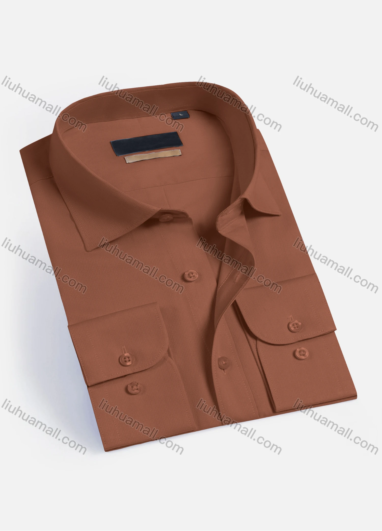 Wholesale Men's Casual Plain Long Sleeve Button Down Collared Shirts HT2225-3# - Liuhuamall