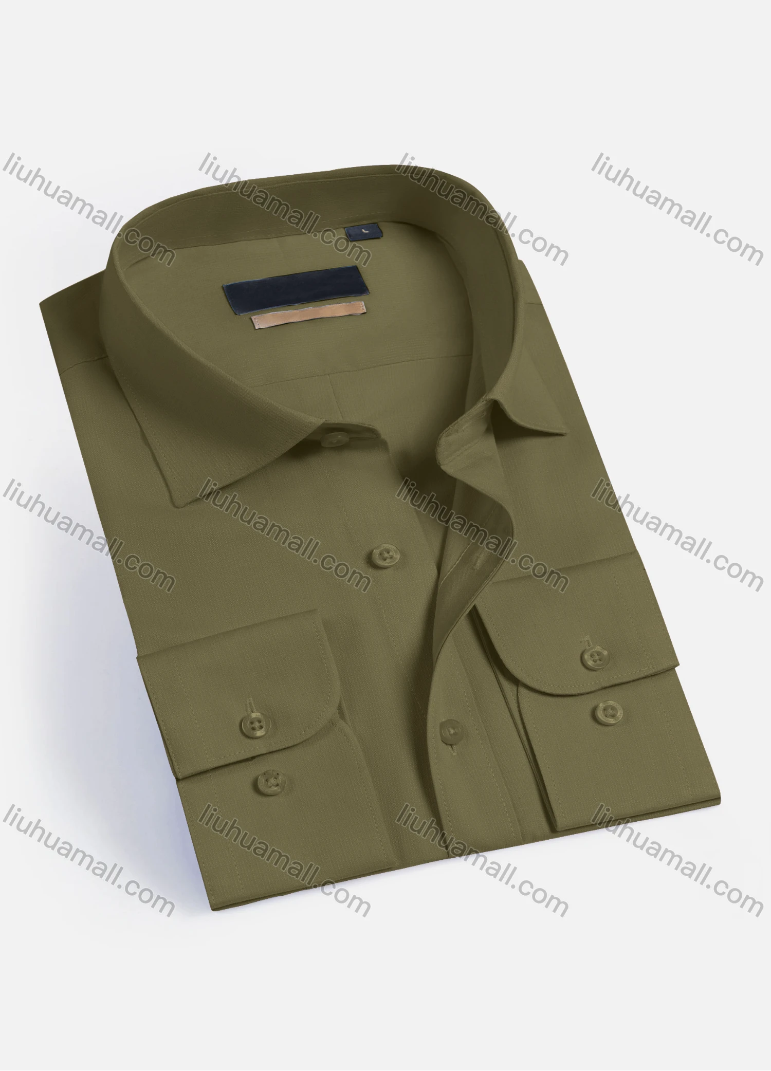 Wholesale Men's Casual Plain Long Sleeve Button Down Collared Shirts HT2225-3# - Liuhuamall