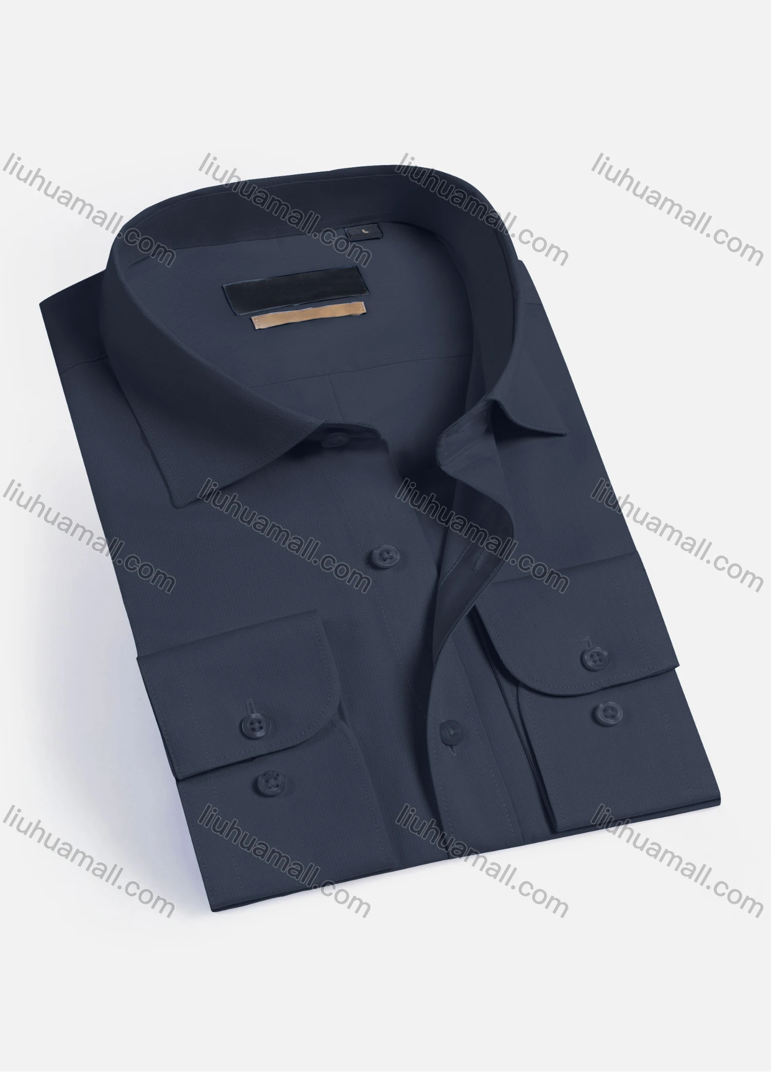 Wholesale Men's Casual Plain Long Sleeve Button Down Collared Shirts HT2225-3# - Liuhuamall