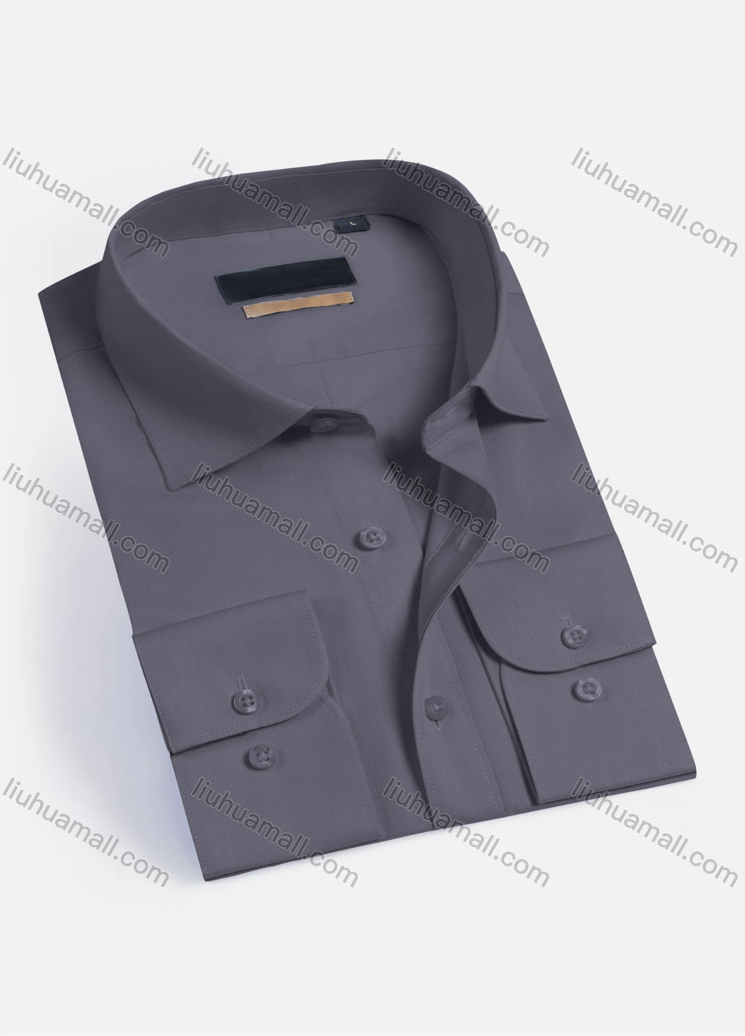 Wholesale Men's Casual Plain Long Sleeve Button Down Collared Shirts HT2225-3# - Liuhuamall