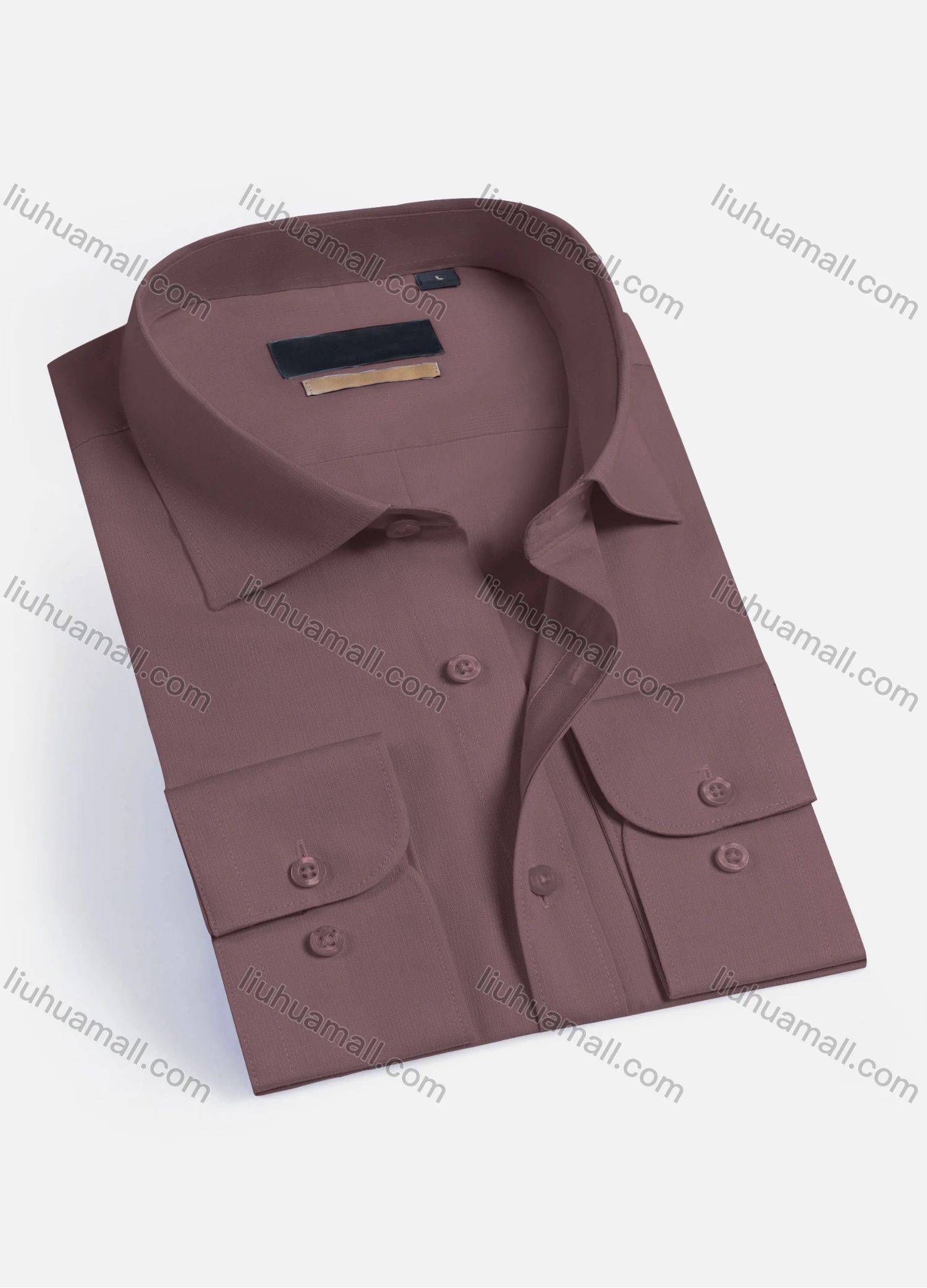 Wholesale Men's Casual Plain Long Sleeve Button Down Collared Shirts HT2225-3# - Liuhuamall