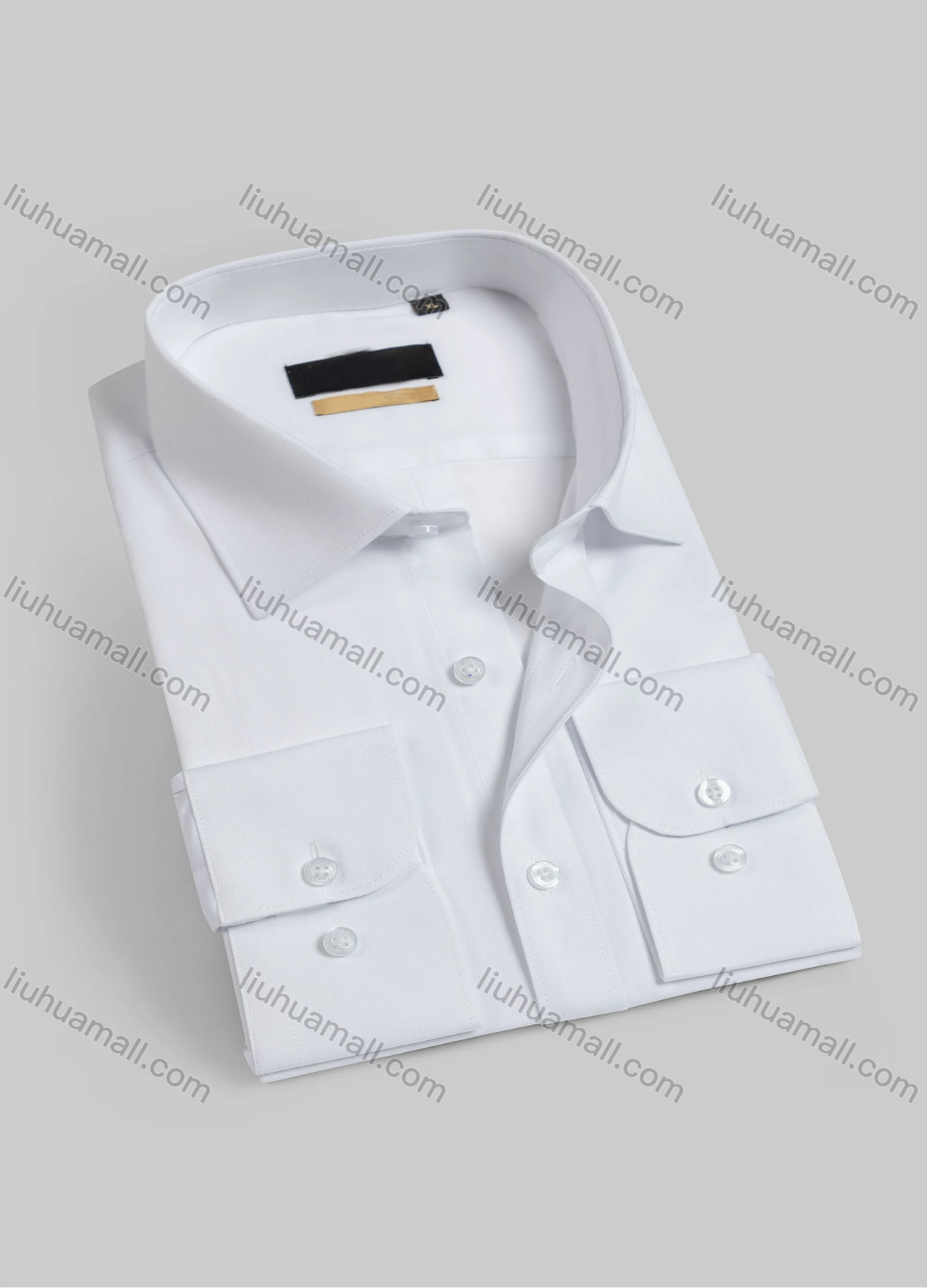 Wholesale Men's Casual Plain Long Sleeve Button Down Collared Shirts HT2225-1# - Liuhuamall