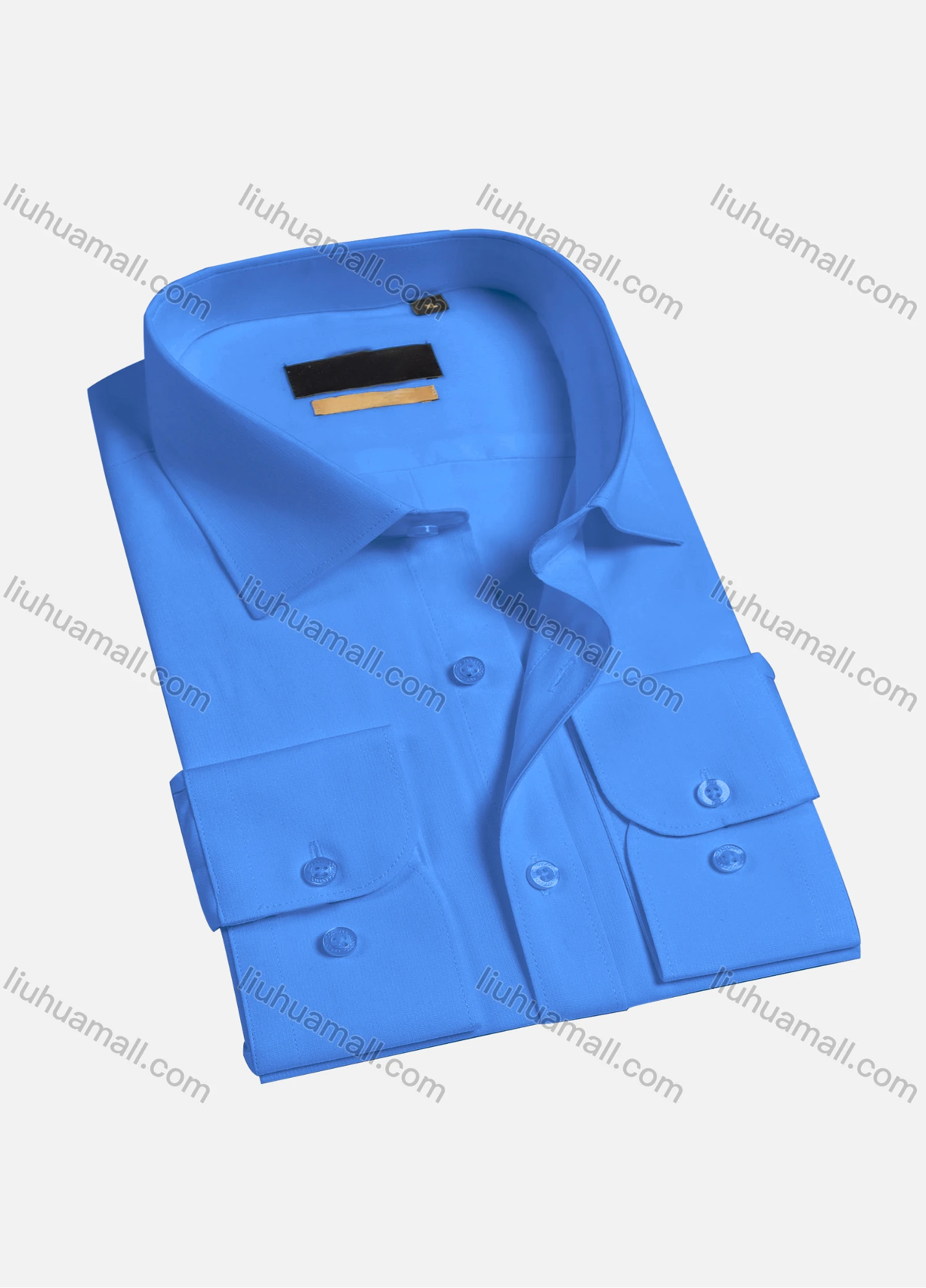 Wholesale Men's Casual Plain Long Sleeve Button Down Collared Shirts HT2225-1# - Liuhuamall