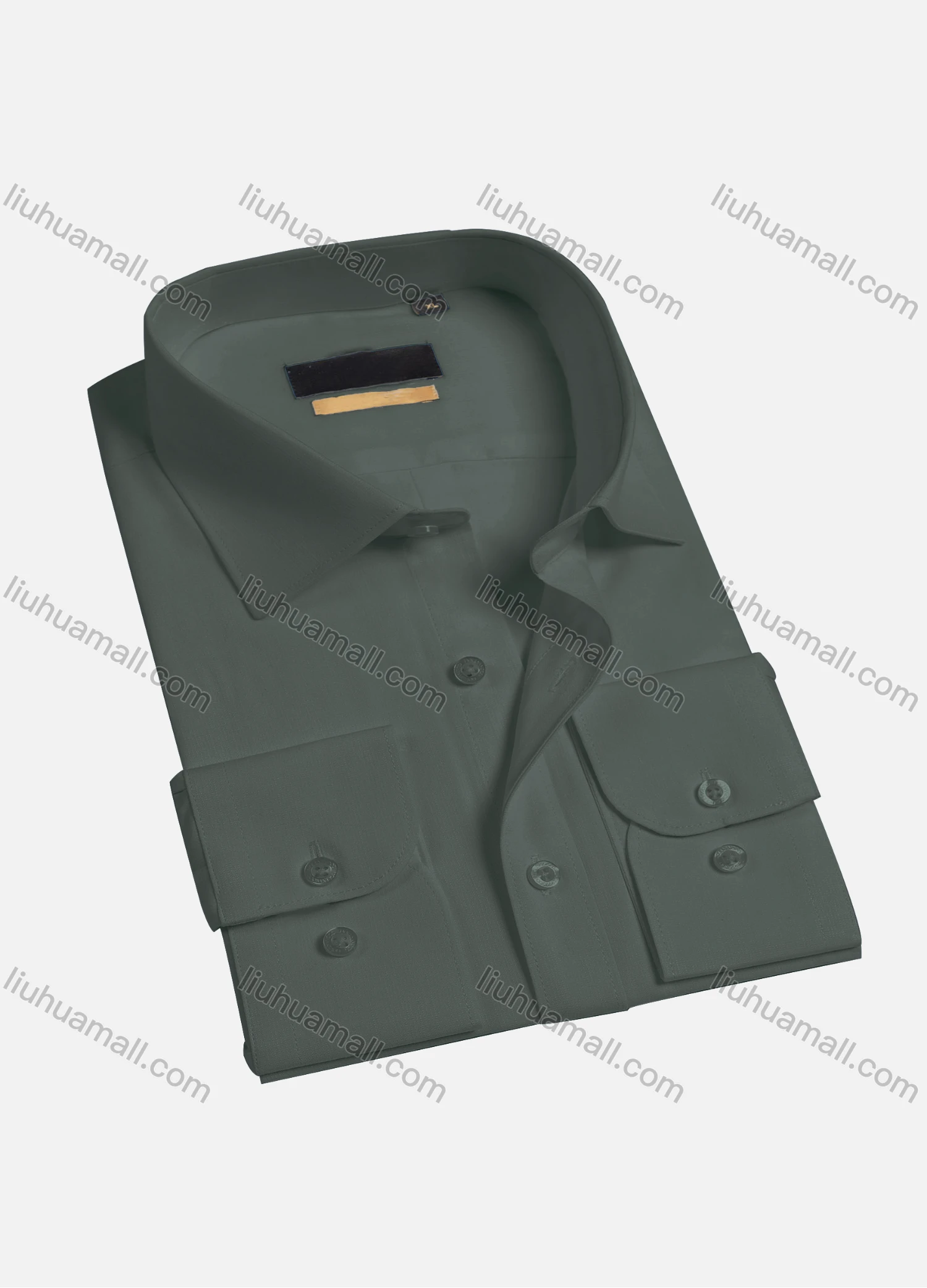 Wholesale Men's Casual Plain Long Sleeve Button Down Collared Shirts HT2225-1# - Liuhuamall