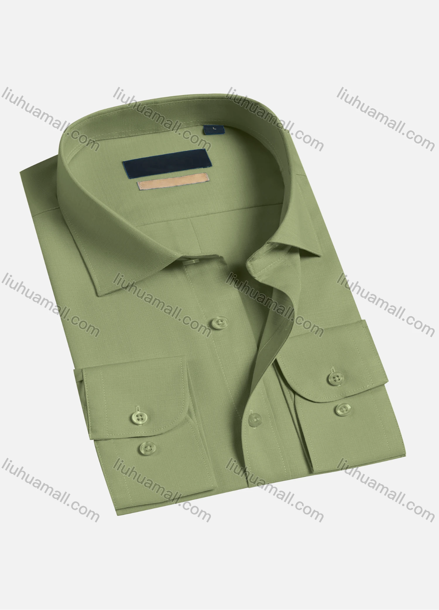 Wholesale Men's Casual Plain Long Sleeve Button Down Shirts Collared HT1952-4# - Liuhuamall