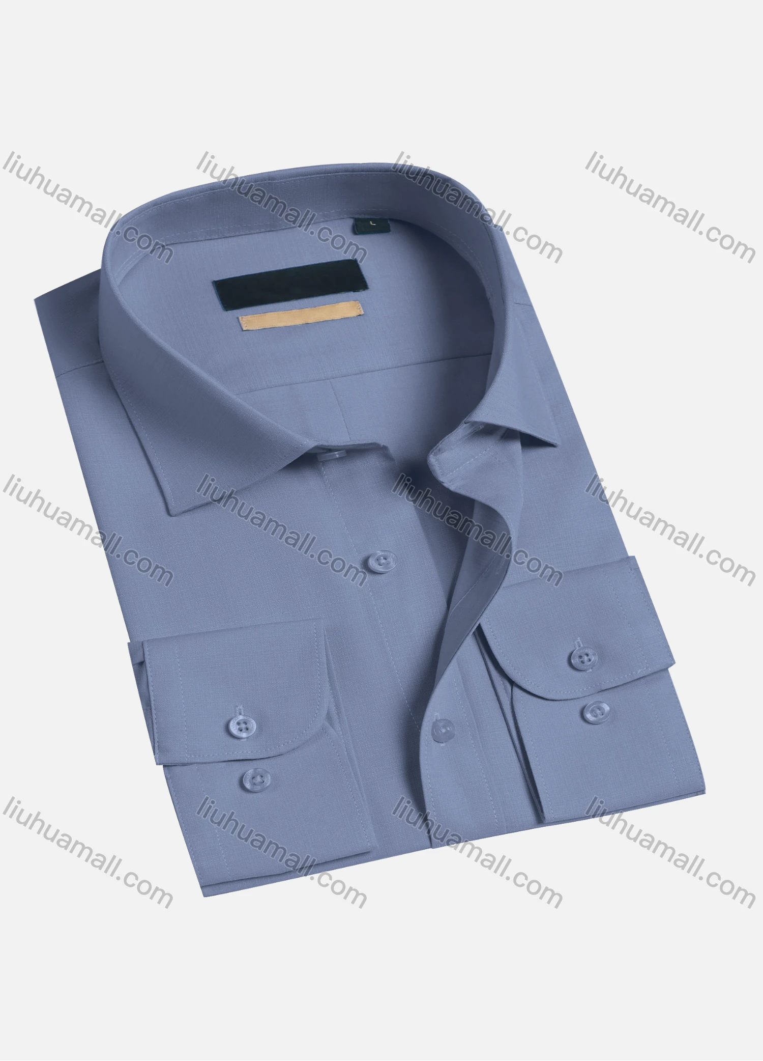 Wholesale Men's Casual Plain Long Sleeve Button Down Shirts Collared HT1952-4# - Liuhuamall