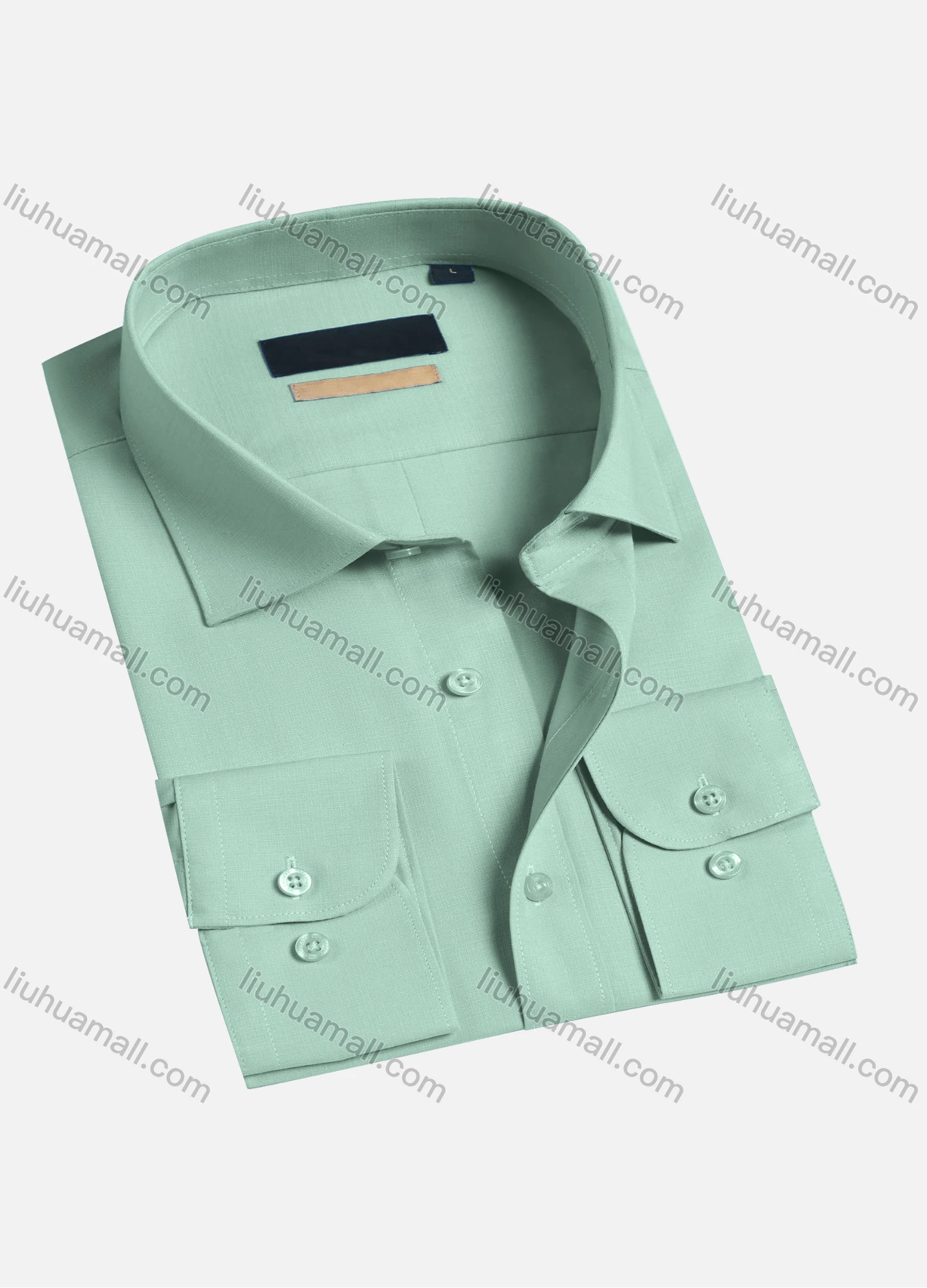 Wholesale Men's Casual Plain Long Sleeve Button Down Shirts Collared HT1952-4# - Liuhuamall