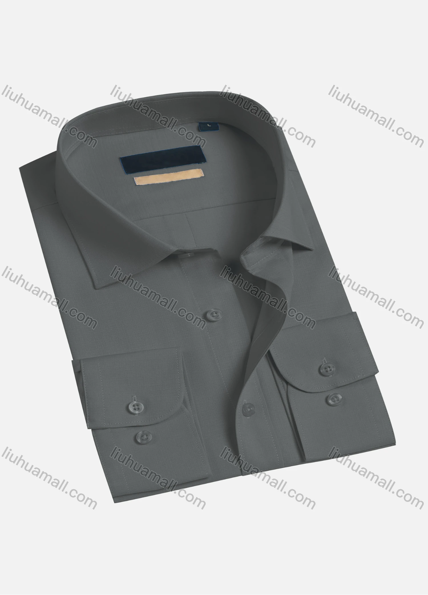 Wholesale Men's Casual Plain Long Sleeve Button Down Shirts Collared HT1952-4# - Liuhuamall