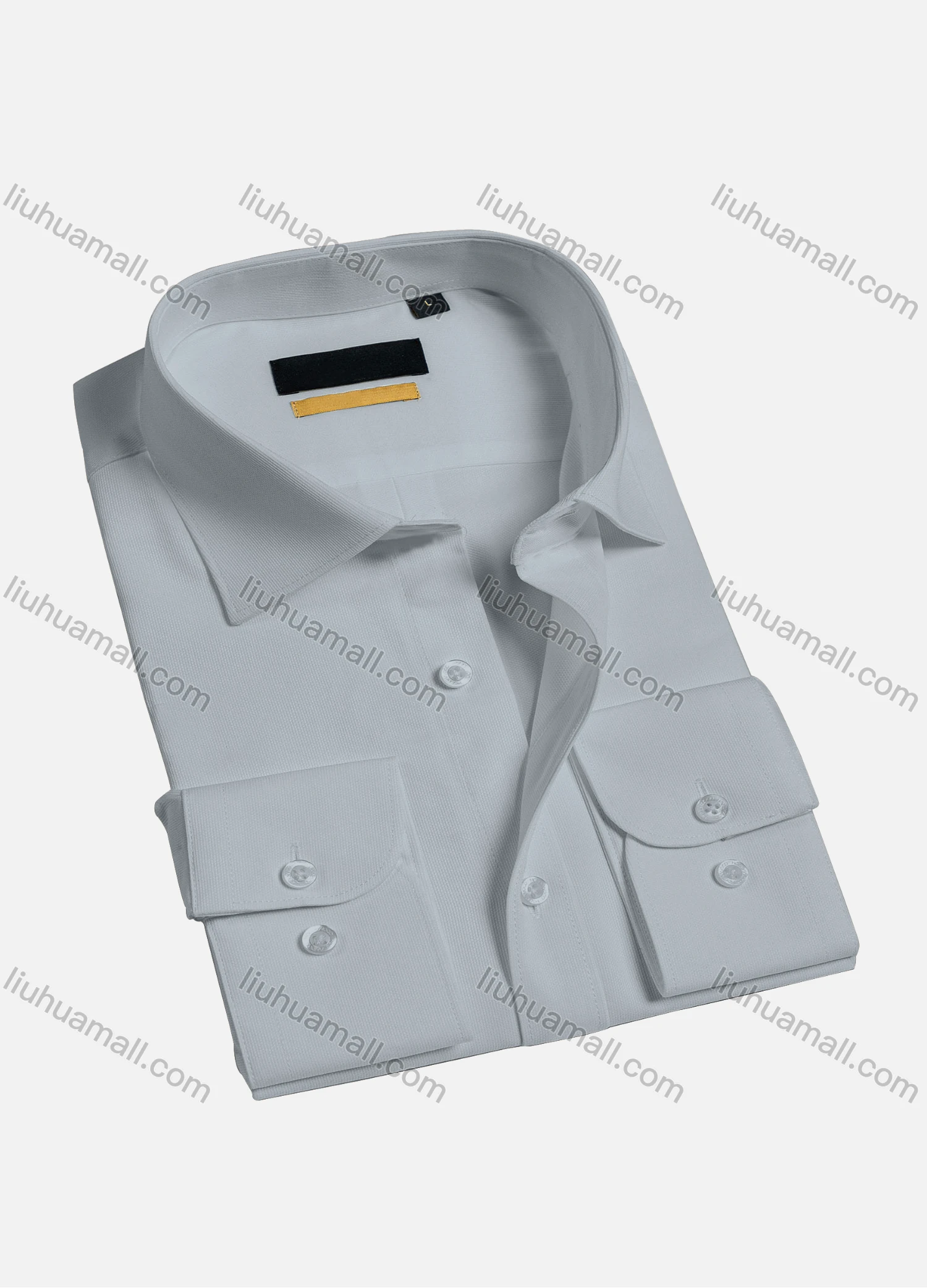 Wholesale Men's Casual Plain Long Sleeve Shirts 1906-off white# - Liuhuamall