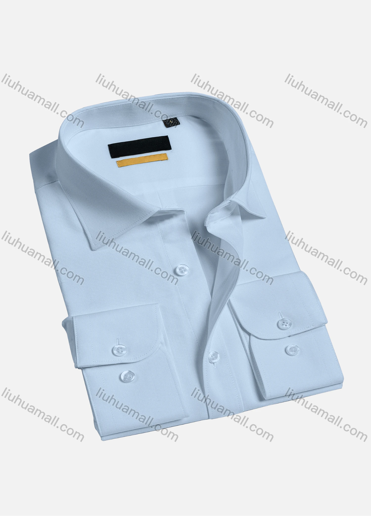 Wholesale Men's Casual Plain Long Sleeve Shirts 1906-off white# - Liuhuamall
