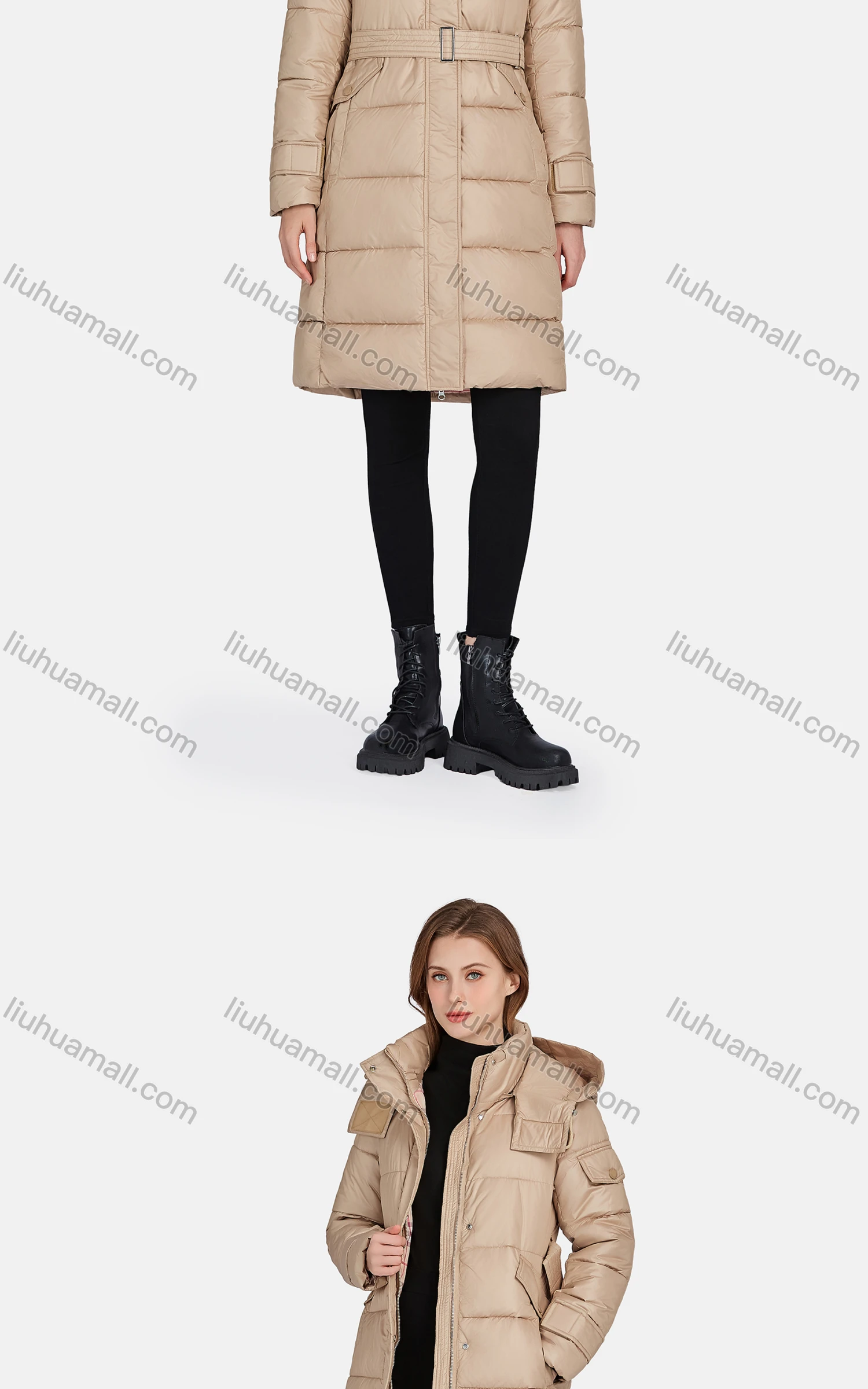 Wholesale Women's Casual Hooded Zipper Front Pockets Thermal Lined Coat 2211# - Liuhuamall
