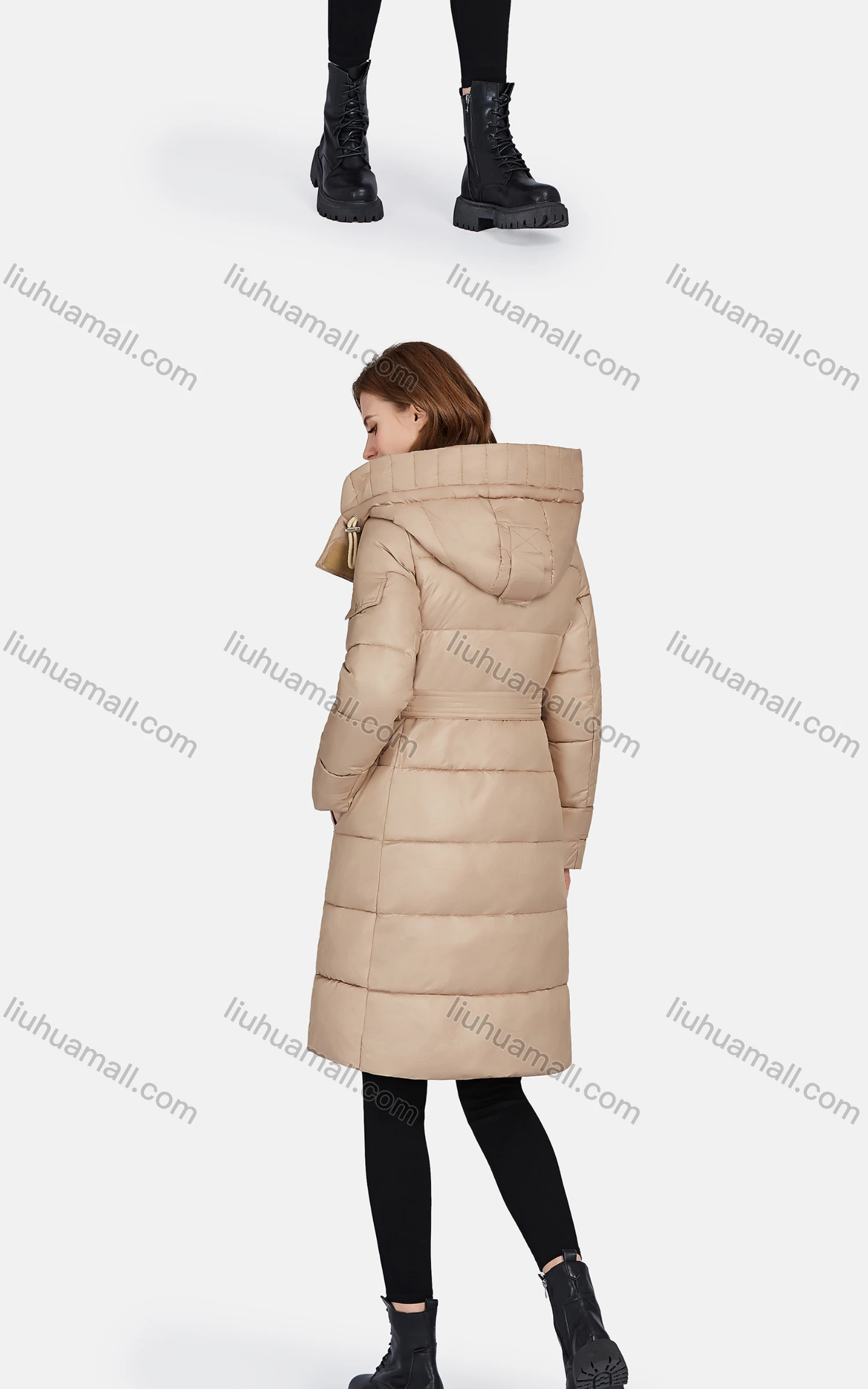 Wholesale Women's Casual Hooded Zipper Front Pockets Thermal Lined Coat 2211# - Liuhuamall