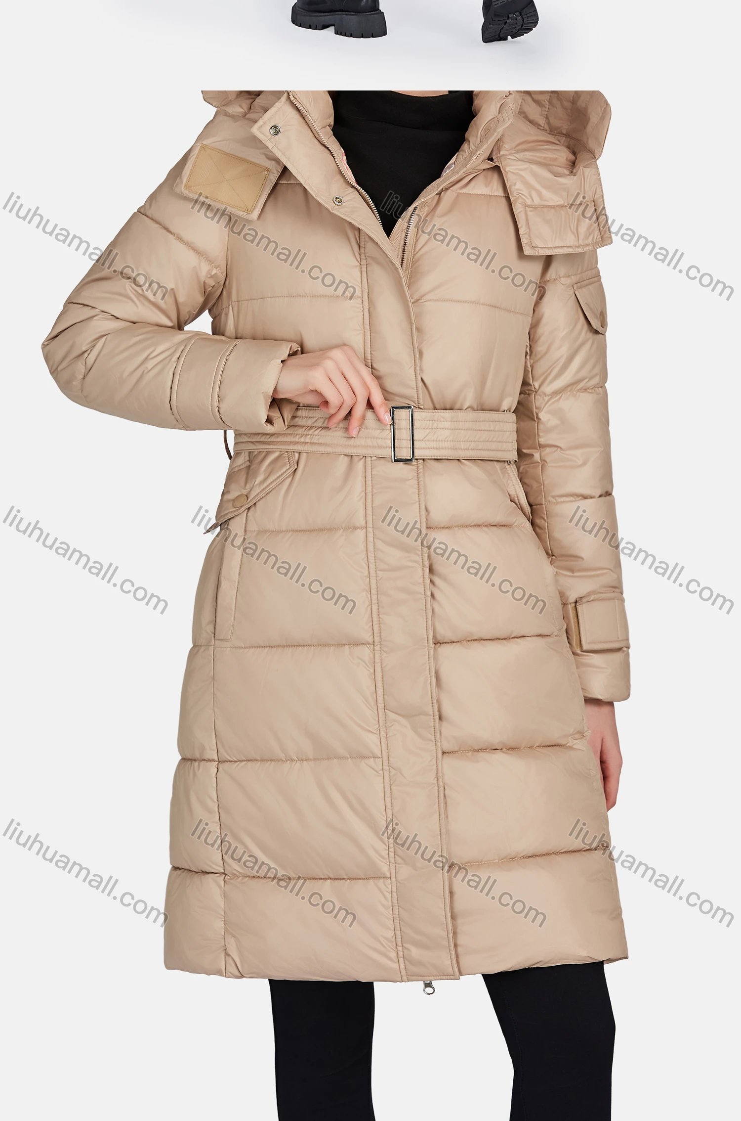 Wholesale Women's Casual Hooded Zipper Front Pockets Thermal Lined Coat 2211# - Liuhuamall