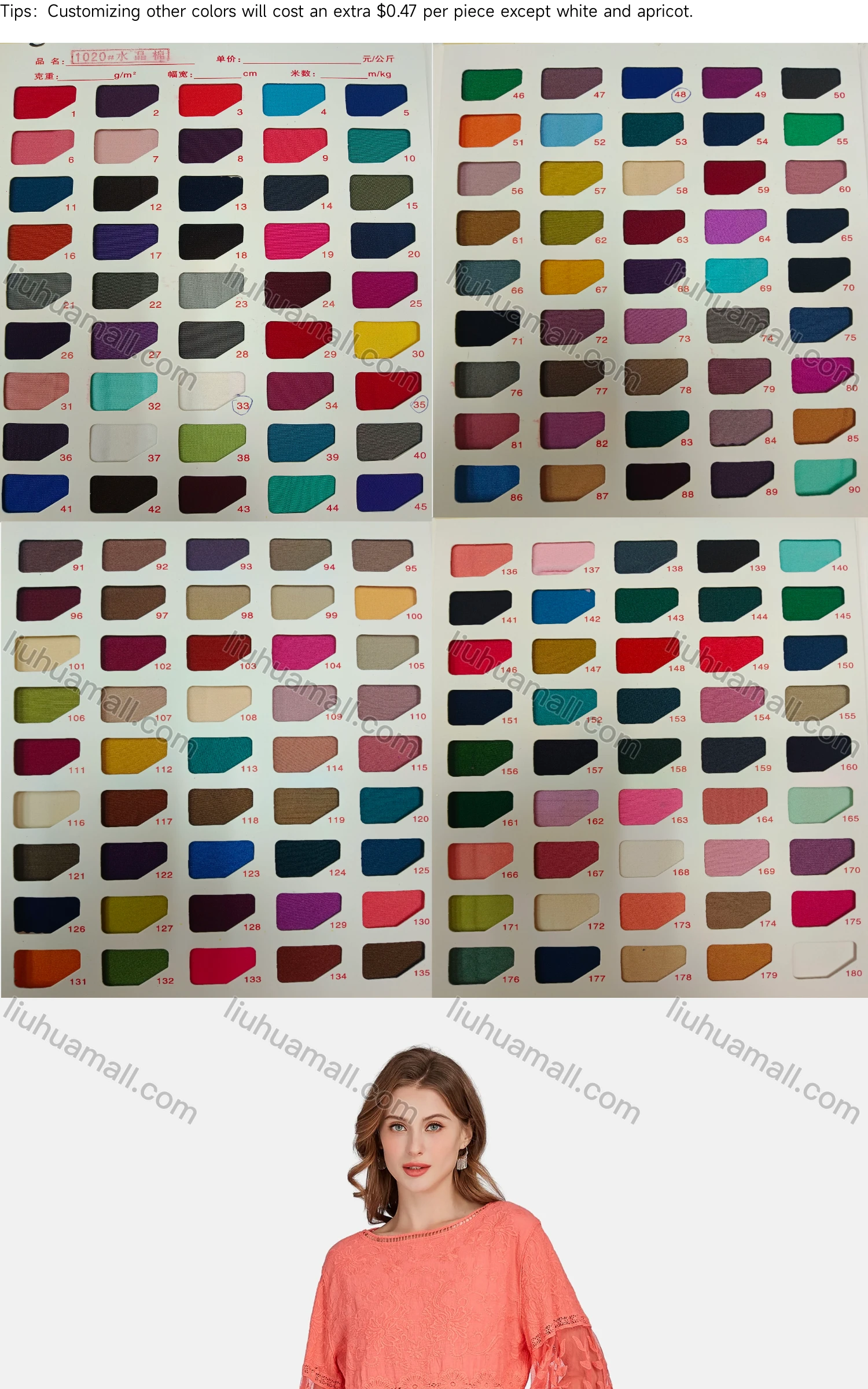 Wholesale Women's Casual 3/4 Sleeve Hollow Out Embroidered Guipure Lace Blouse 2001# - Liuhuamall