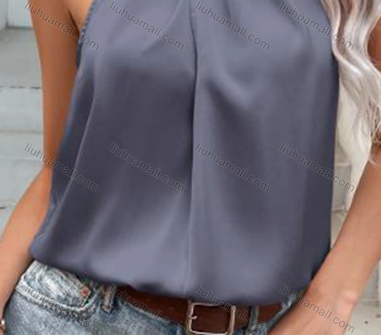 Wholesale Women's Glamorous Halter Neck Sleeveless Top & Tassel Hem Skirt 2-piece Set 6318-6319# - Liuhuamall