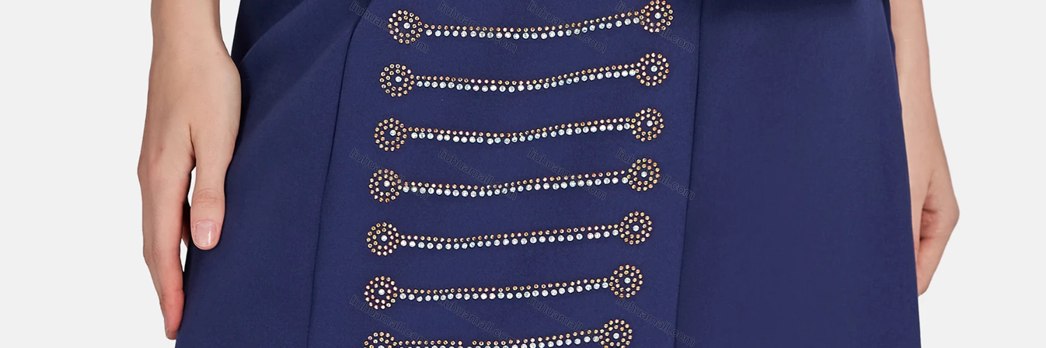 Wholesale Women's Elegant Lace Sleeve Ruffle Hem Rhinestone Plain Blouse 2-piece Set 3441# - Liuhuamall