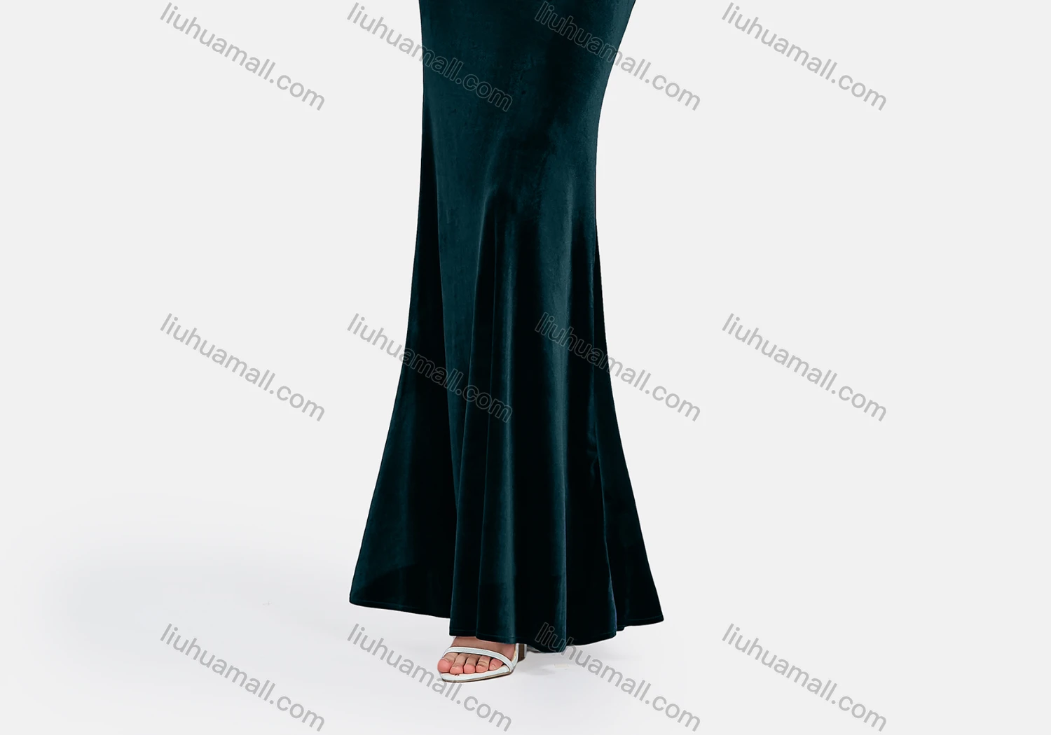 Wholesale Women's Glamorous Off Shoulder Lace Stiching Color Maxi Evening Dress - Liuhuamall