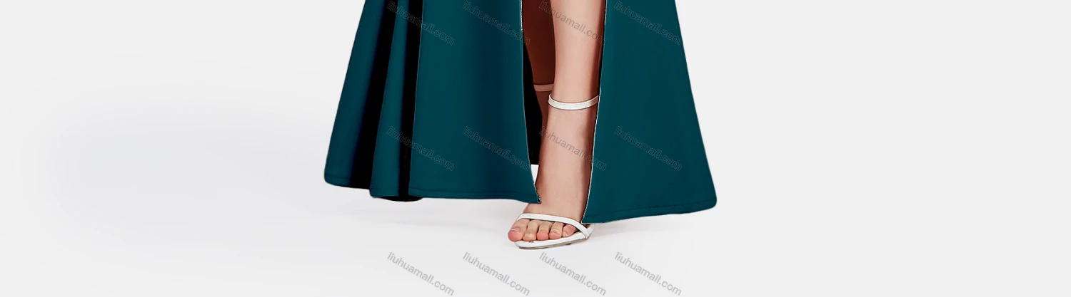 Wholesale Women's Sexy Spaghetti Strap Split Thigh Rhinestone Plain Maxi Evening Dress - Liuhuamall