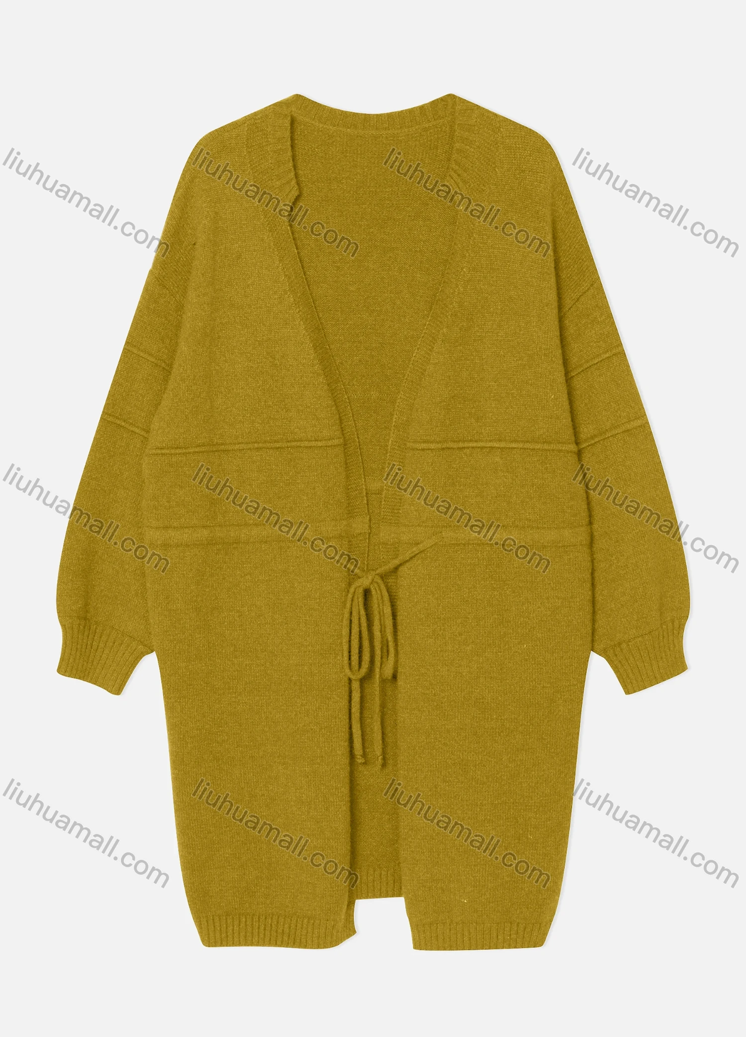 Wholesale Women's Casual Long Sleeve Loose Fit Drawstring Knit Cardigan VC0055# - Liuhuamall