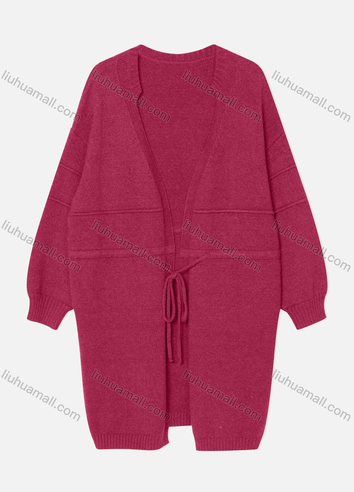 Wholesale Women's Casual Long Sleeve Loose Fit Drawstring Knit Cardigan VC0055# - Liuhuamall