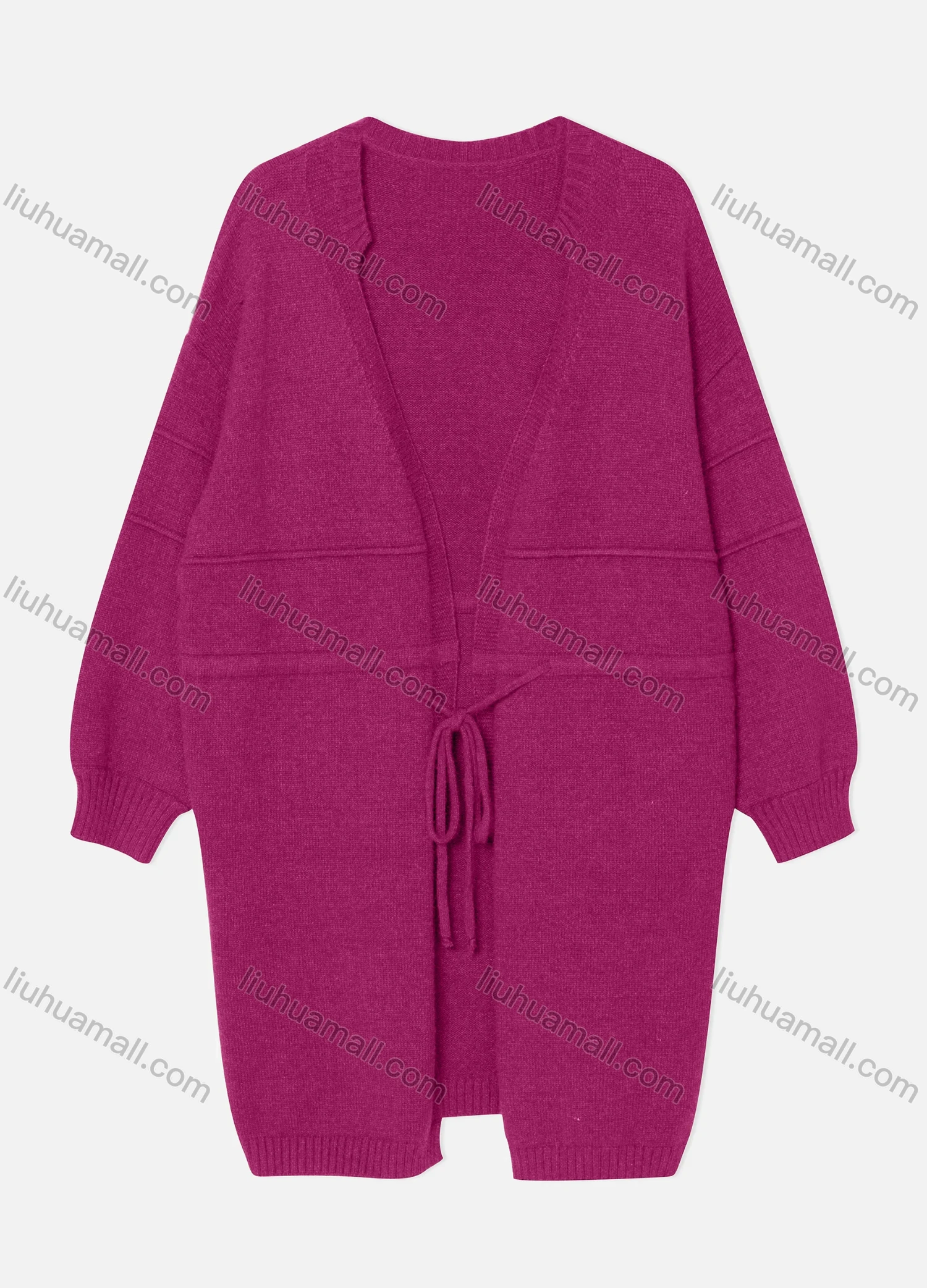 Wholesale Women's Casual Long Sleeve Loose Fit Drawstring Knit Cardigan VC0055# - Liuhuamall