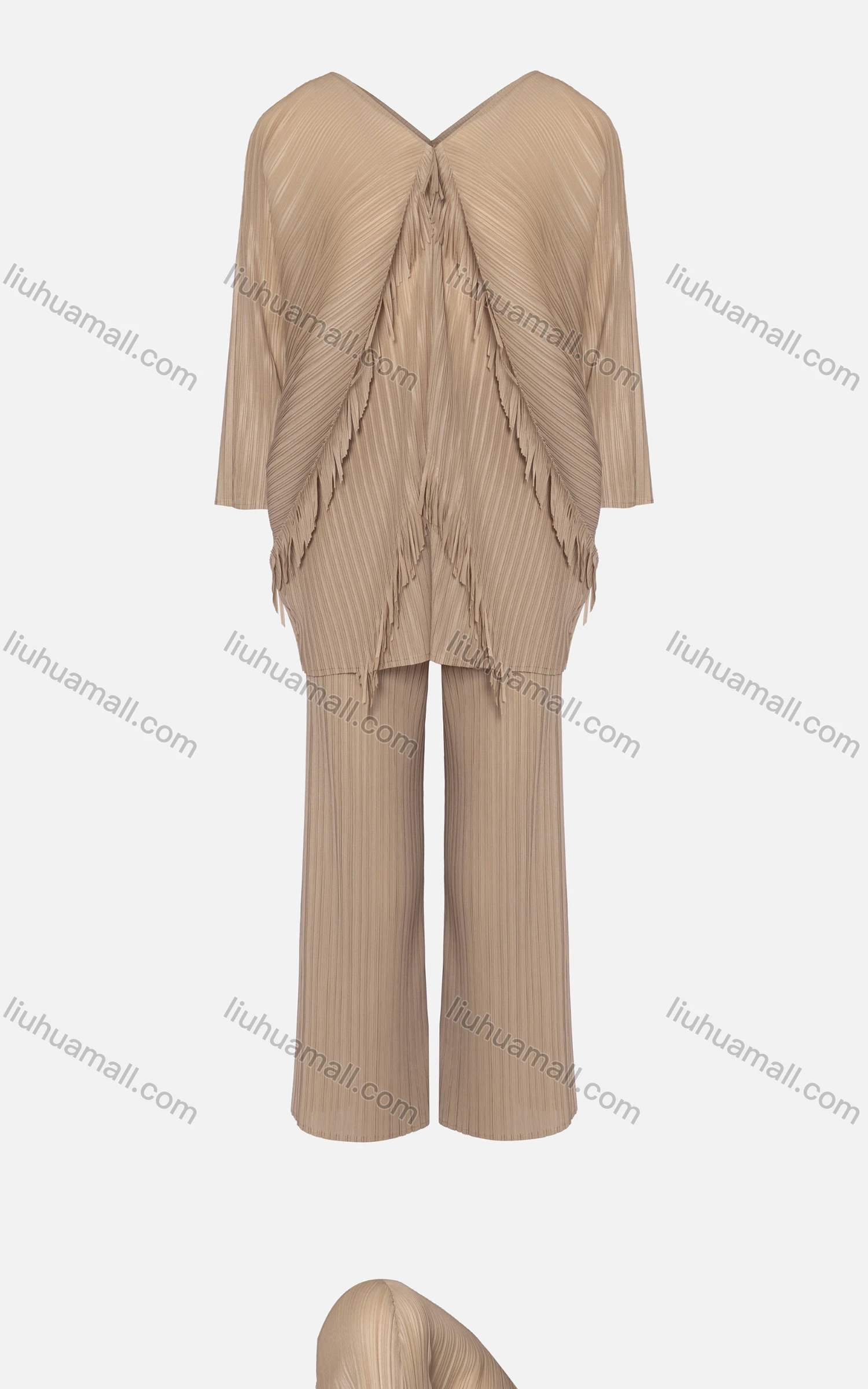Wholesale Women's Fashion V Neck Short Sleeve Scarf Hem Tiered Ribbed Top 2-Piece Set 7688# - Liuhuamall