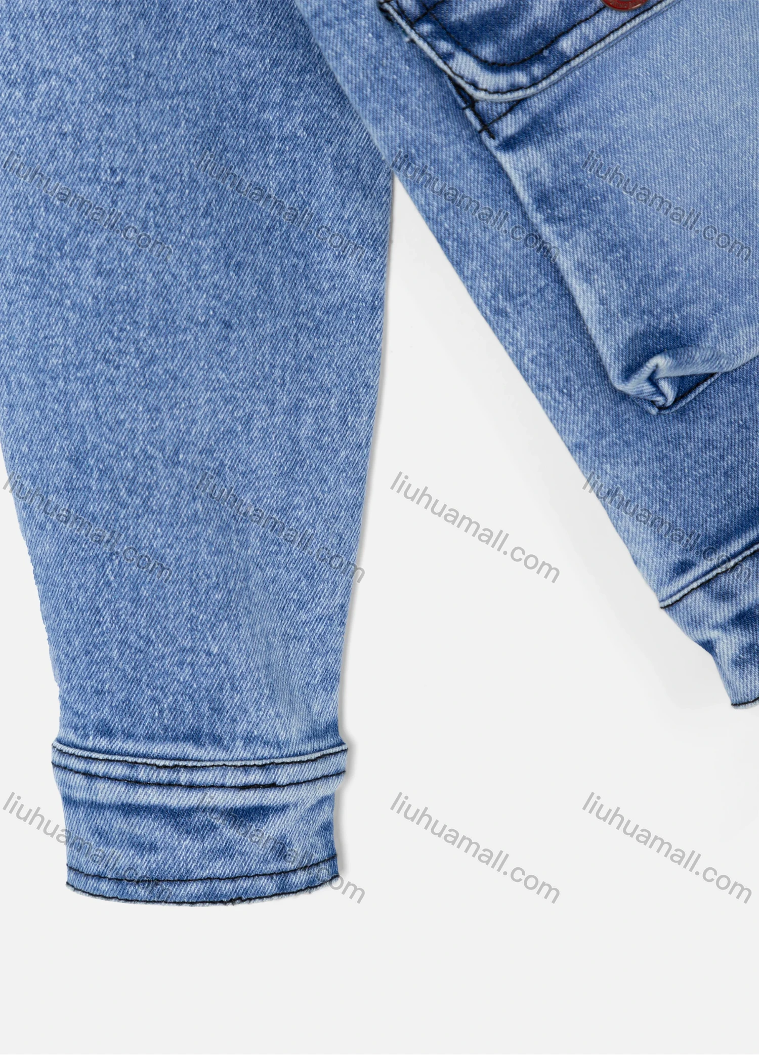 Wholesale Boy's Casual Cartoon Bear Embroidery Flap Pockets Buttons Down Long Sleeve Denim Shirt Jacket - Liuhuamall