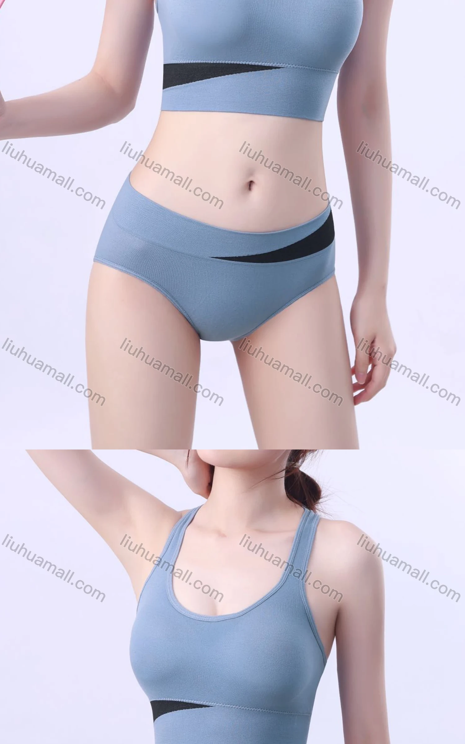 Wholesale Women's Sporty Breathable Sports Bra & Brief 2-piece Set 501# - Liuhuamall