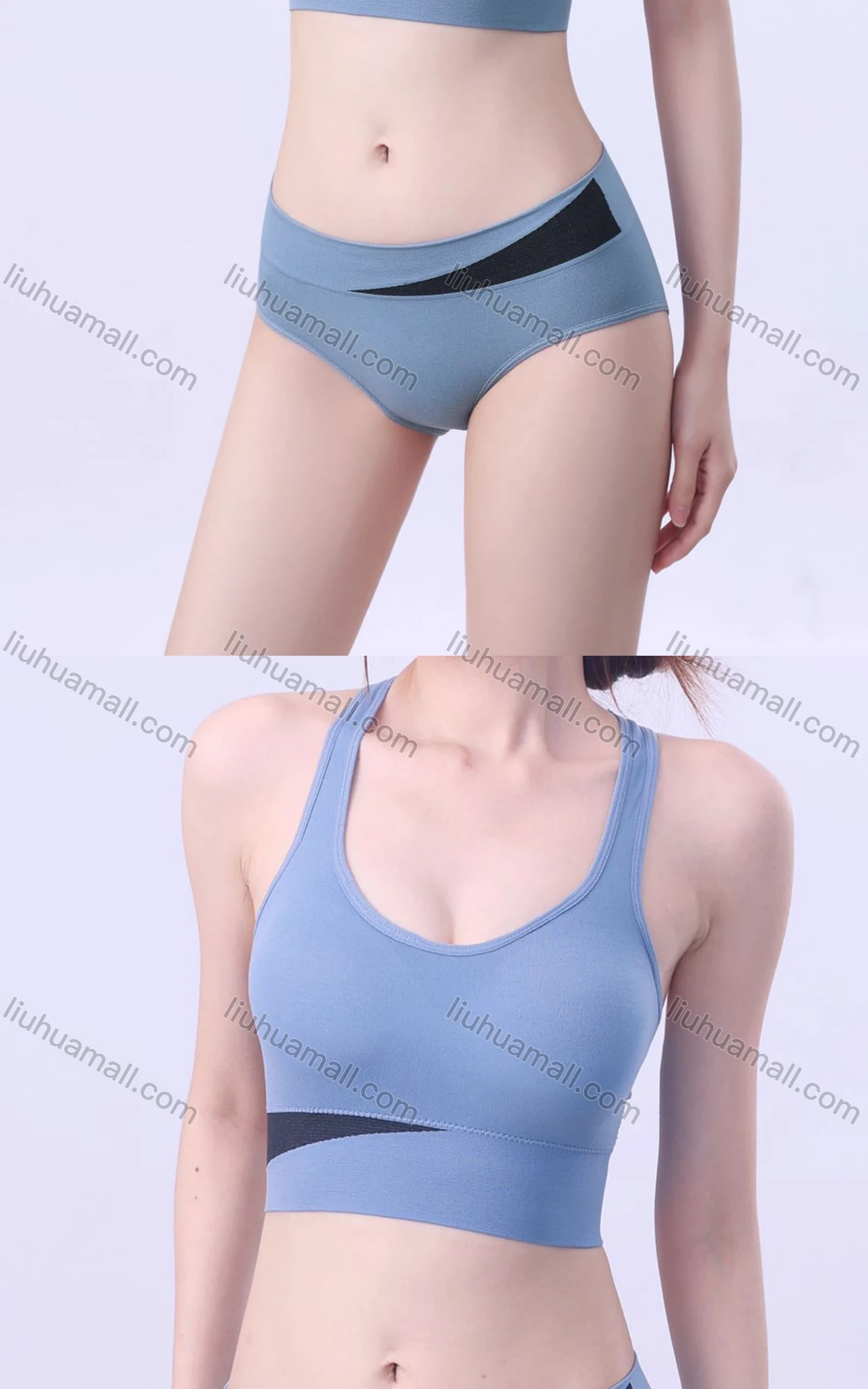 Wholesale Women's Sporty Breathable Sports Bra & Brief 2-piece Set 501# - Liuhuamall