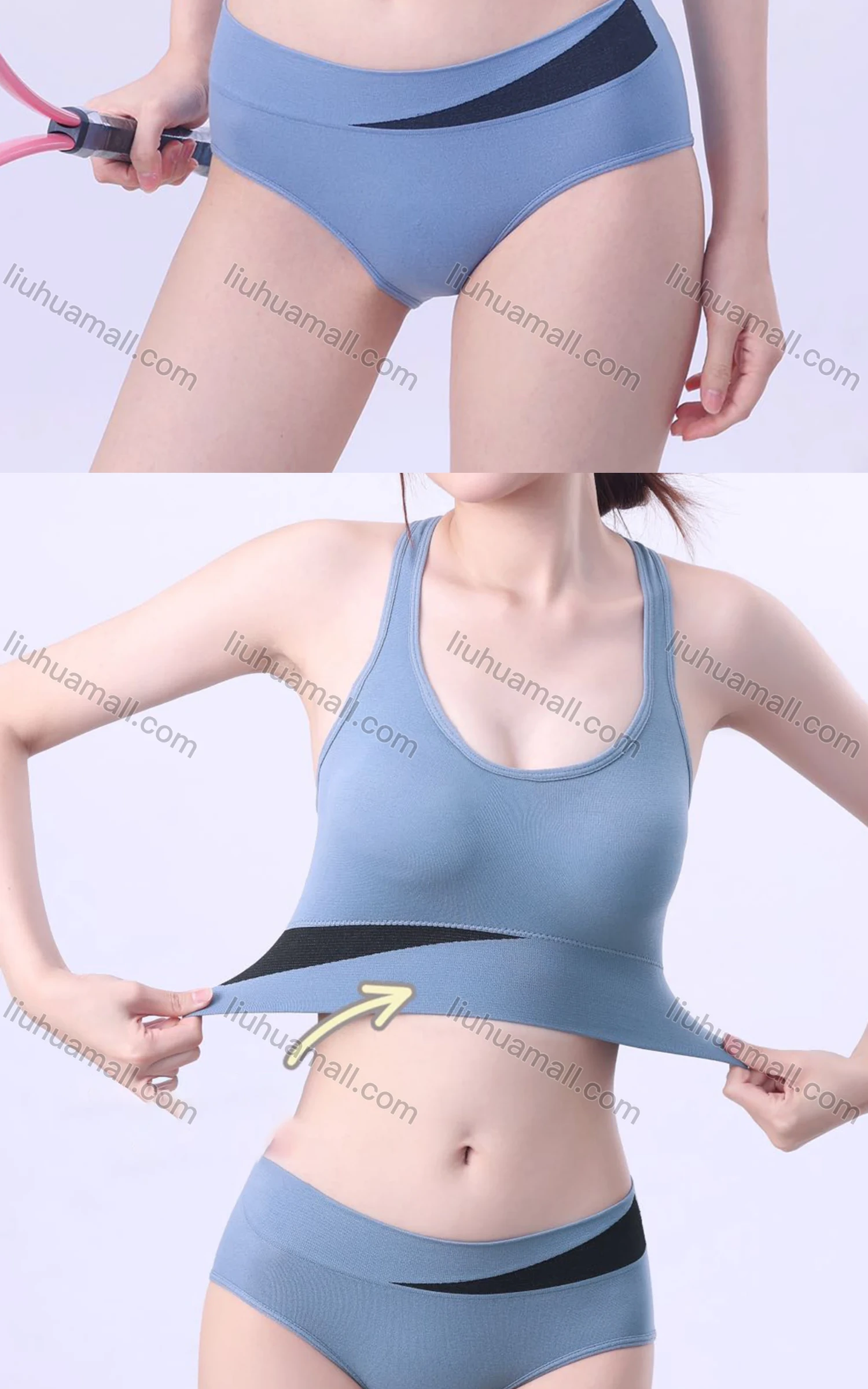 Wholesale Women's Sporty Breathable Sports Bra & Brief 2-piece Set 501# - Liuhuamall