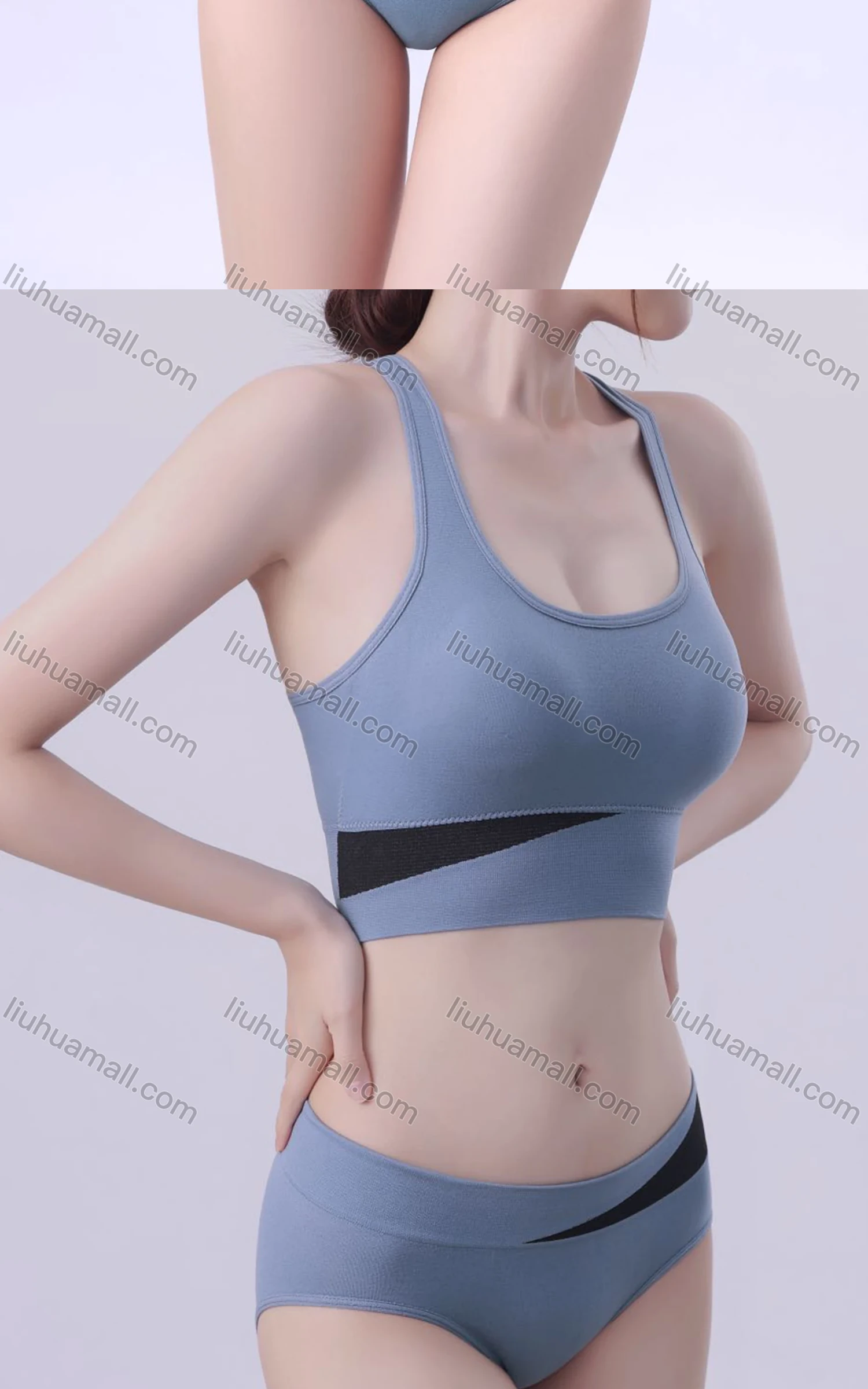 Wholesale Women's Sporty Breathable Sports Bra & Brief 2-piece Set 501# - Liuhuamall