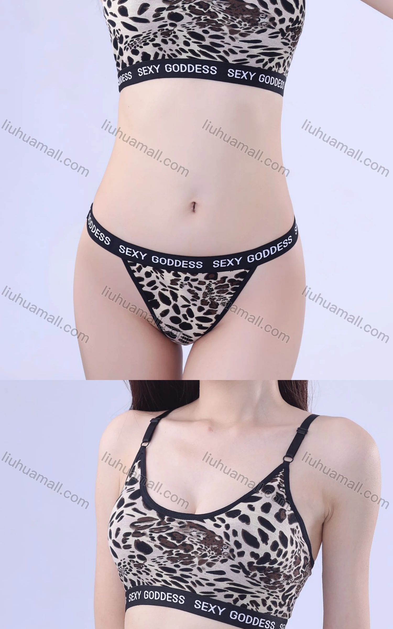 Wholesale Women's Sexy Spaghetti Strap Bra & Thongs 2-piece Set 191# - Liuhuamall