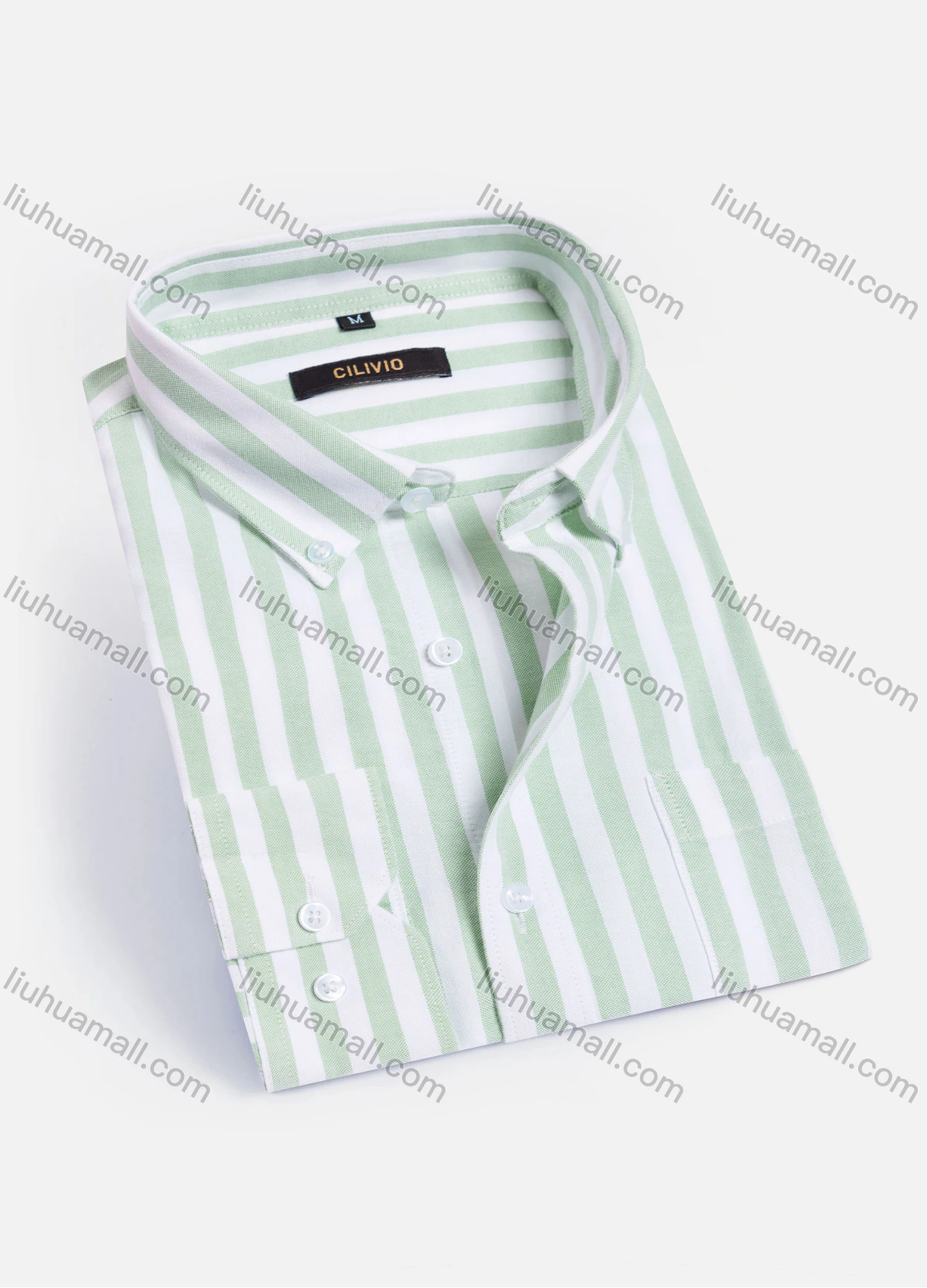 Wholesale Men's Casual Striped Buttons Down Long Sleeve Shirt - Liuhuamall