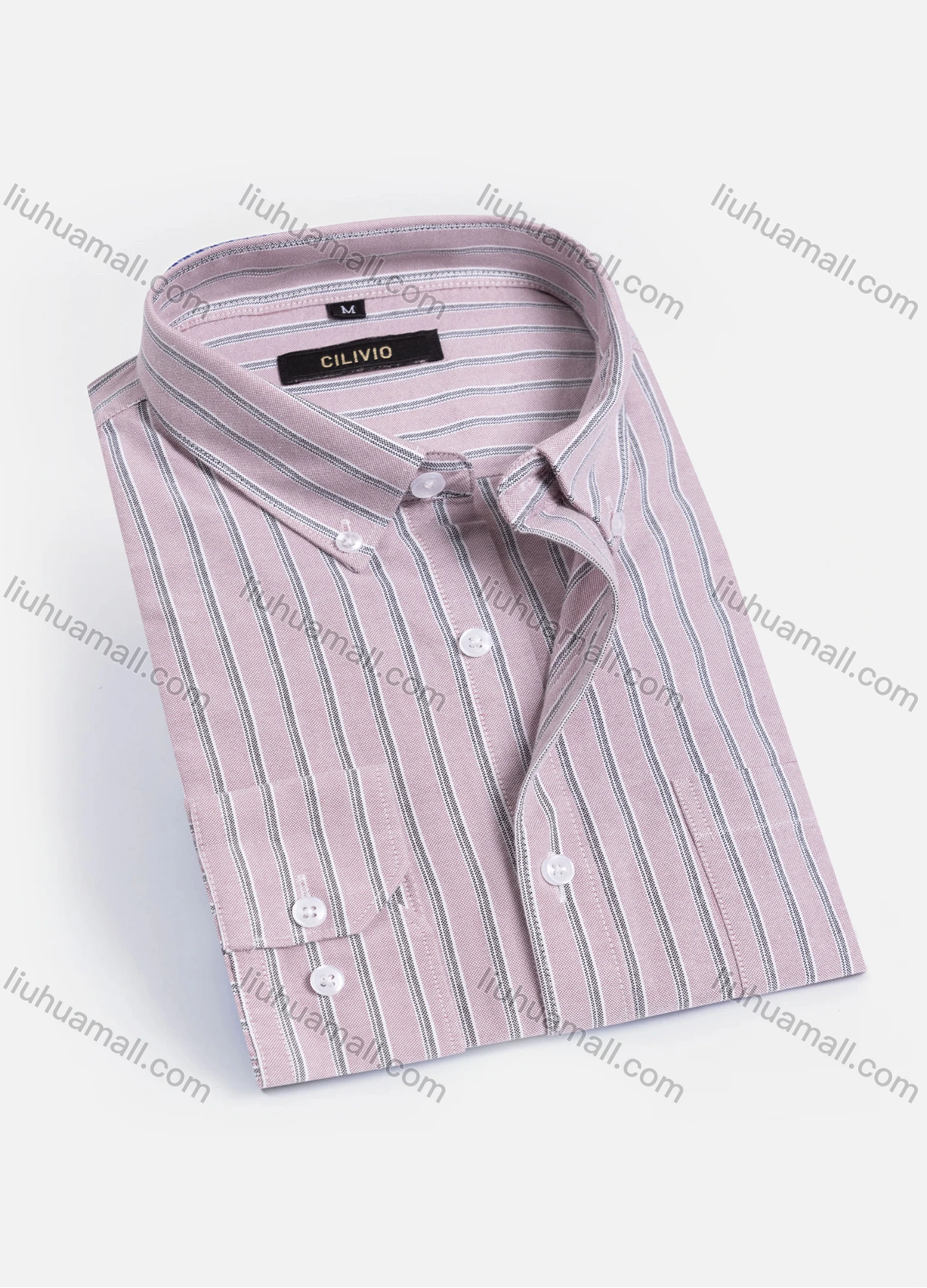 Wholesale Men's Casual Striped Buttons Down Long Sleeve Shirt - Liuhuamall