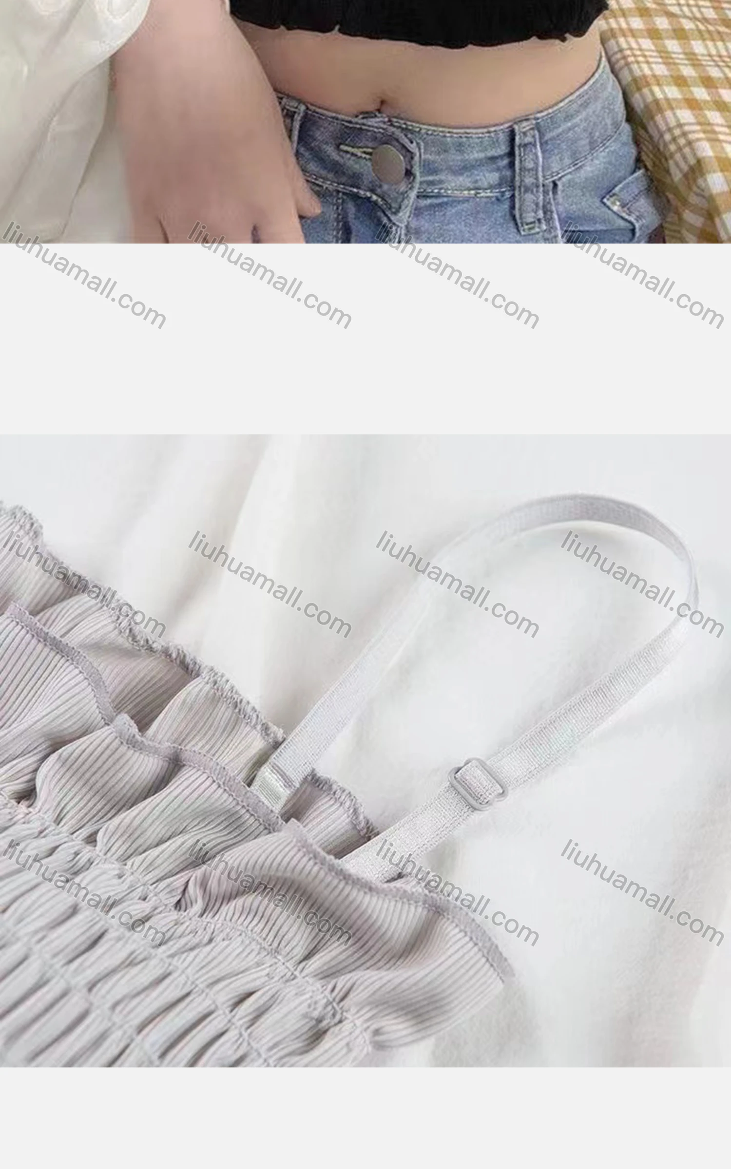 Wholesale Women's Casual Sexy Plain Spaghetti Strap Shirred Built-in Bra Lingerie F88# - Liuhuamall