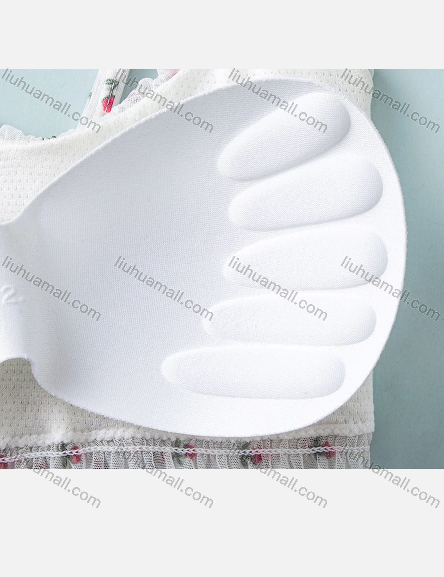 Wholesale Women's Casual Floral Spaghetti Strap Shirred Lace Trim Built-in Bra Lingerie F87# - Liuhuamall