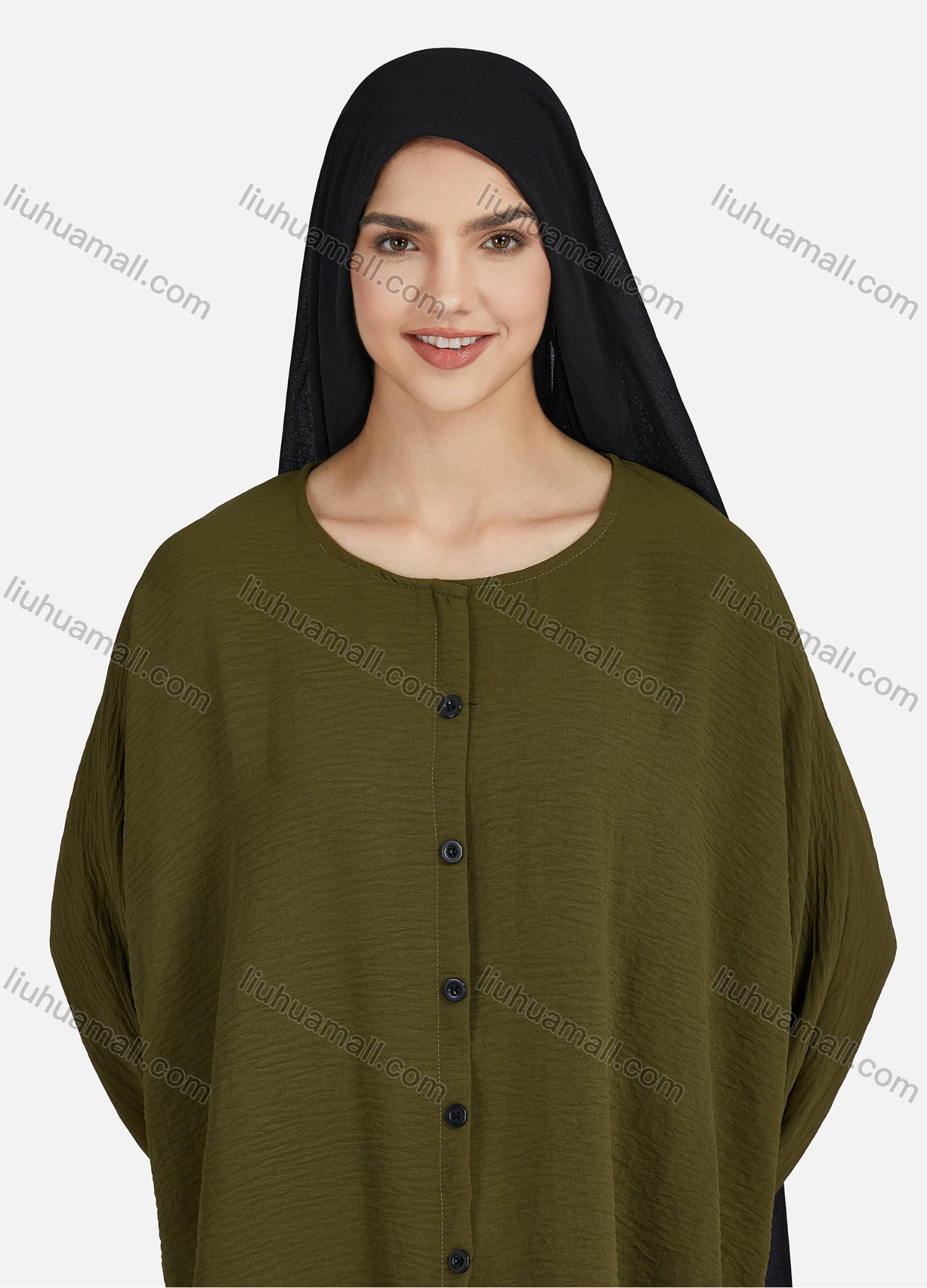 Wholesale Women's Casual Plain Ruched Buttons Down Long Sleeve Blouse 1371# - Liuhuamall