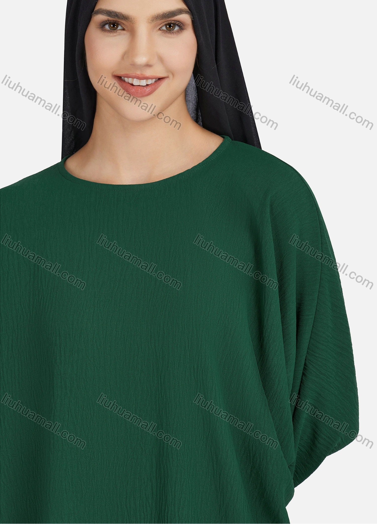 Wholesale Women's Casual Plain Round Neck Key-hole Long Sleeve Blouse 1377# - Liuhuamall