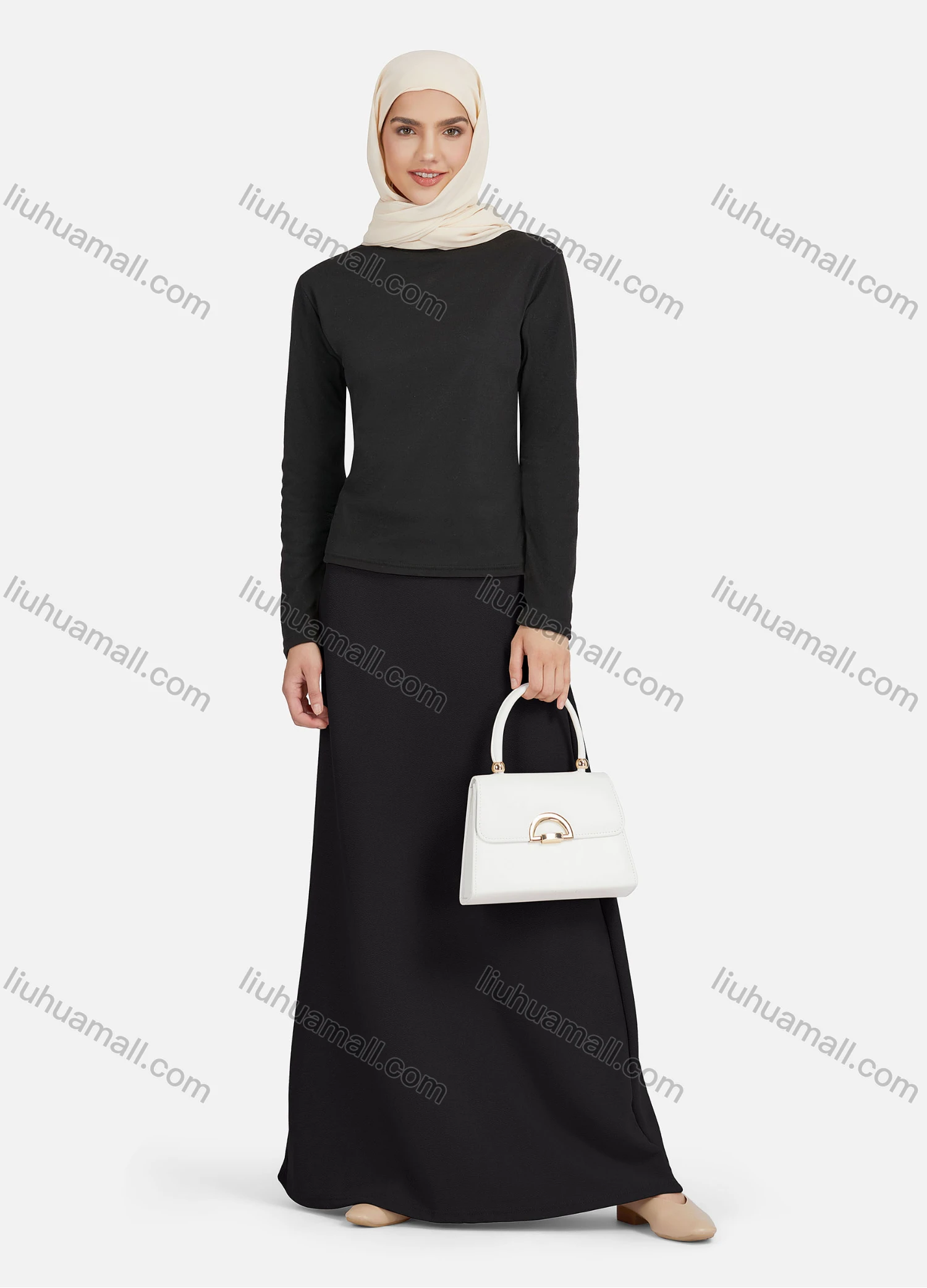 Wholesale Women's Casual Plain Elastic High Waist Maxi Skirts 1363# - Liuhuamall