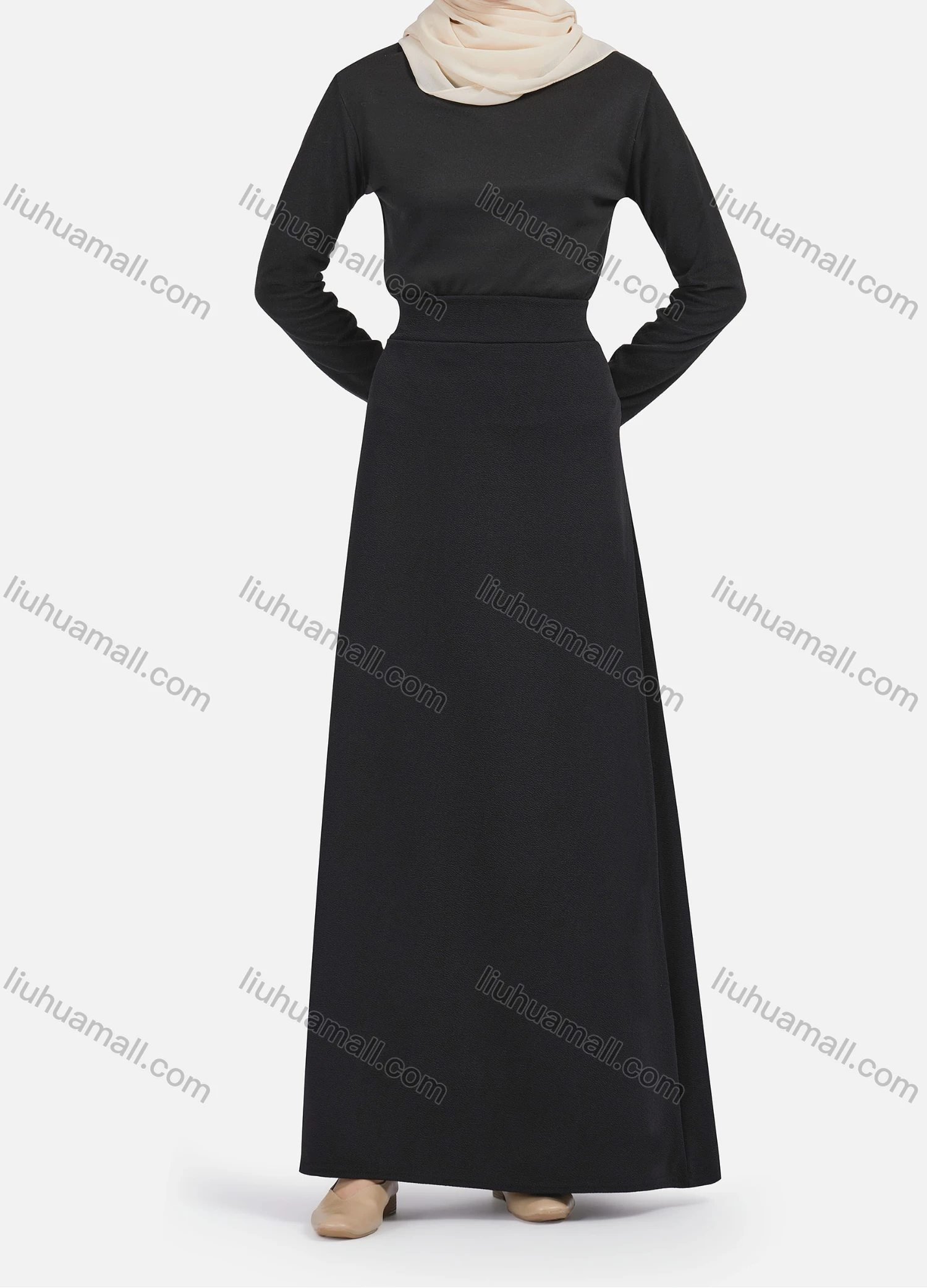 Wholesale Women's Casual Plain Elastic High Waist Maxi Skirts 1363# - Liuhuamall
